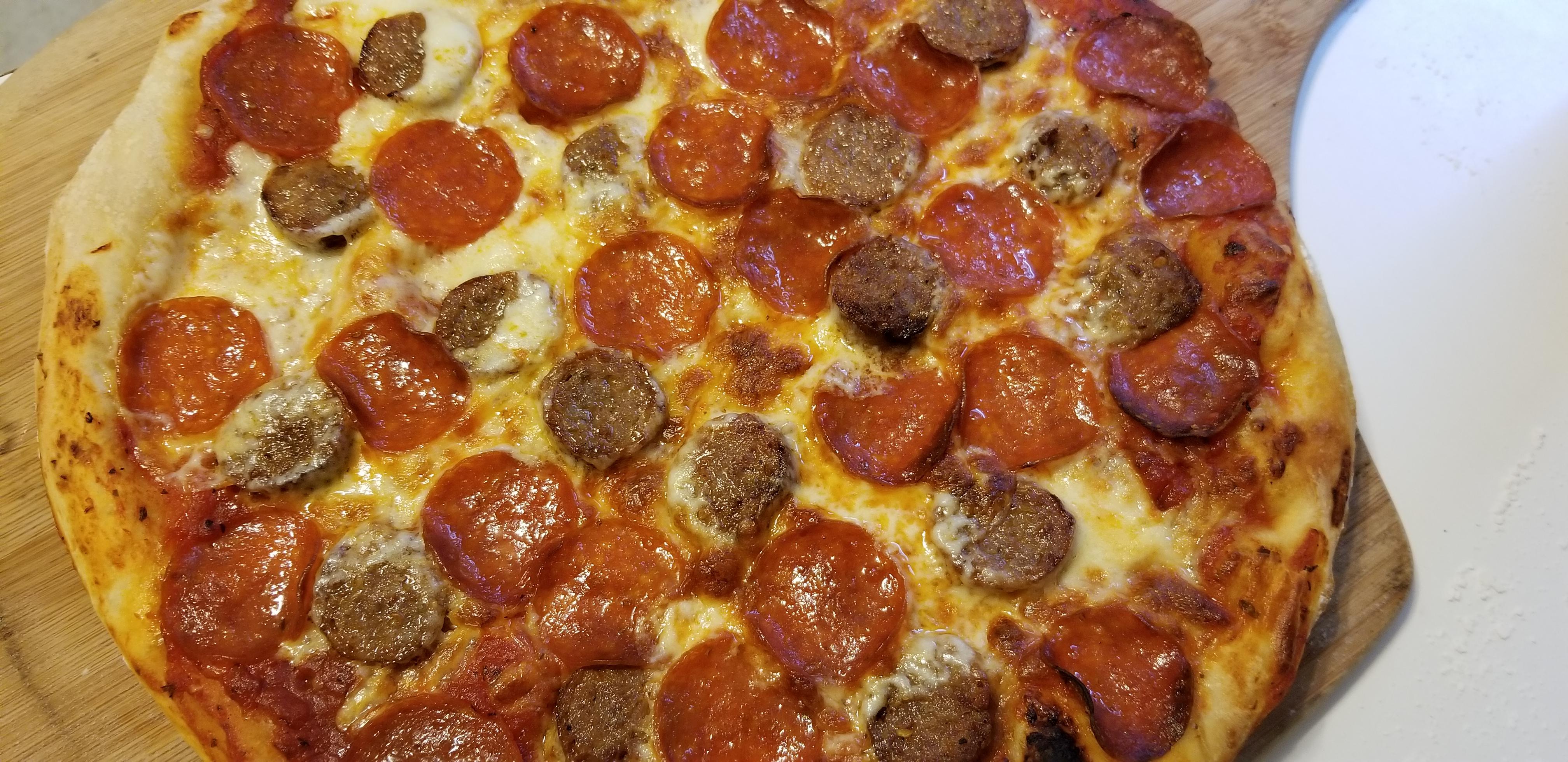 Pepperoni and Italian sausage r/Pizza