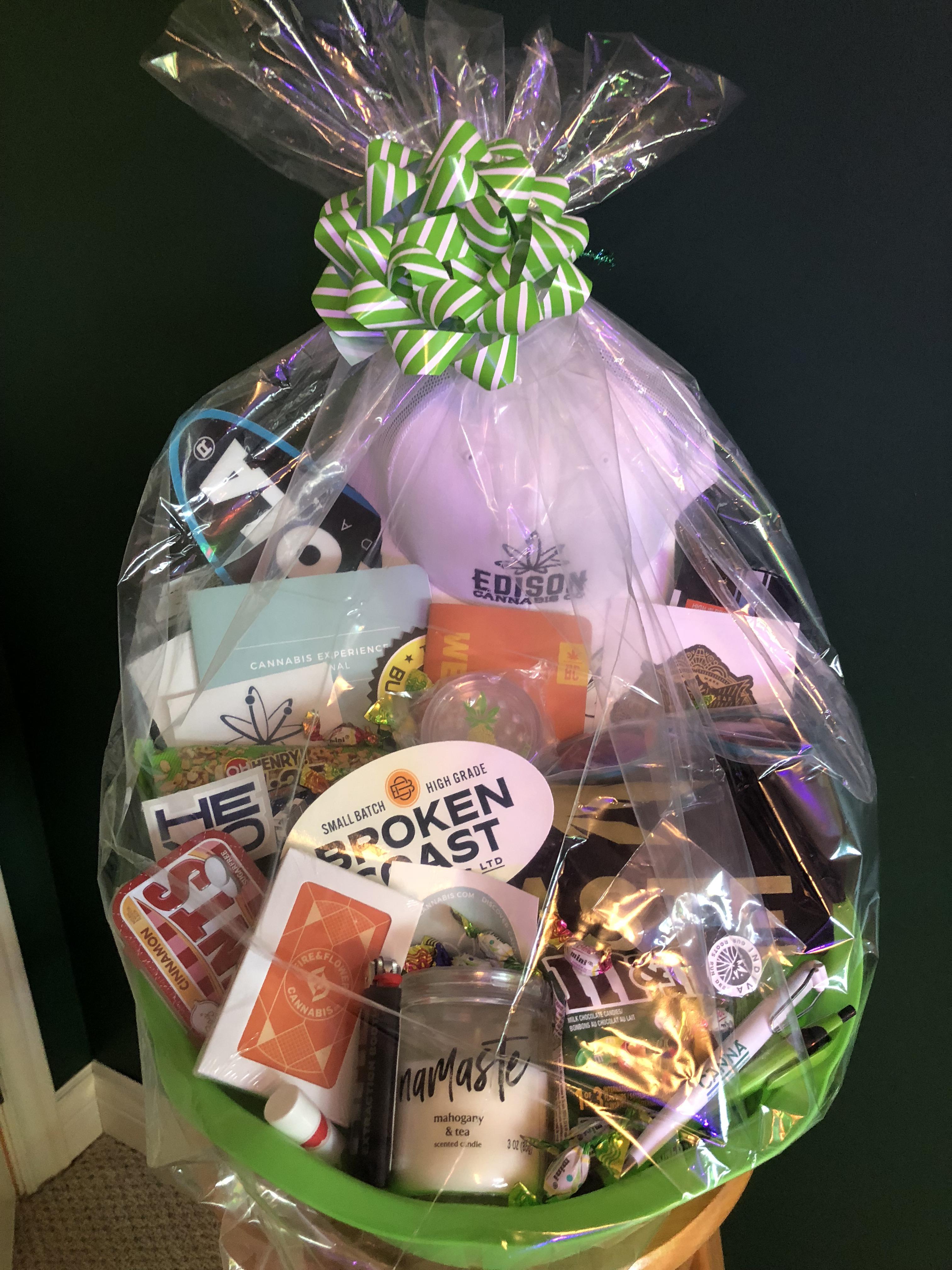Wife made this cool 420 basket for buddies birthday! r/canadients