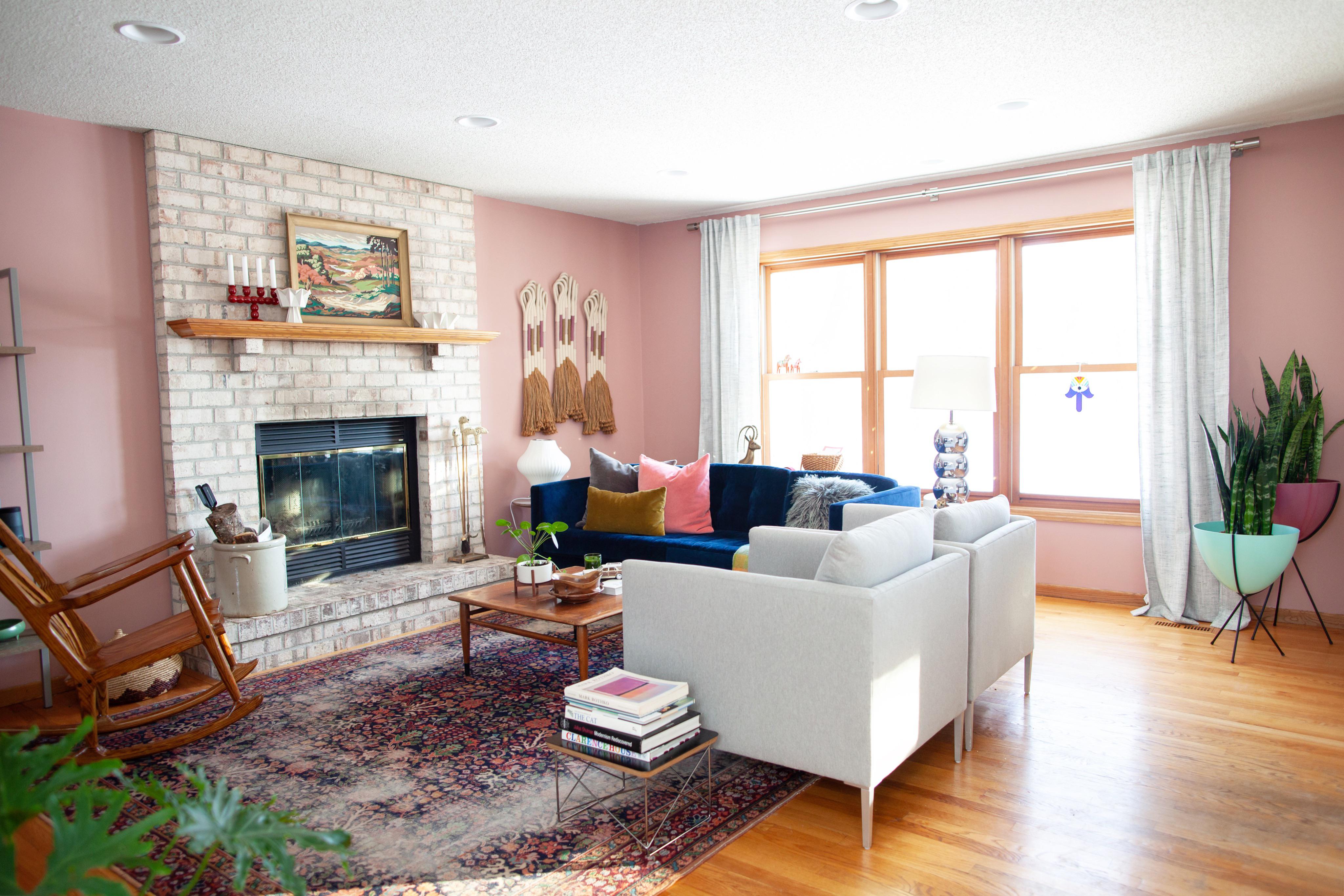 Our pink living room in Minneapolis suburbia. r/AmateurRoomPorn