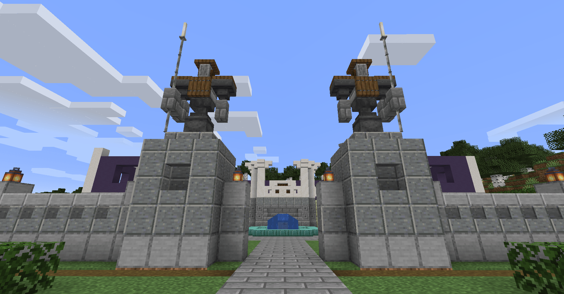 A Pair of Guard Statue at the Gates for my WIP estate r/Minecraft