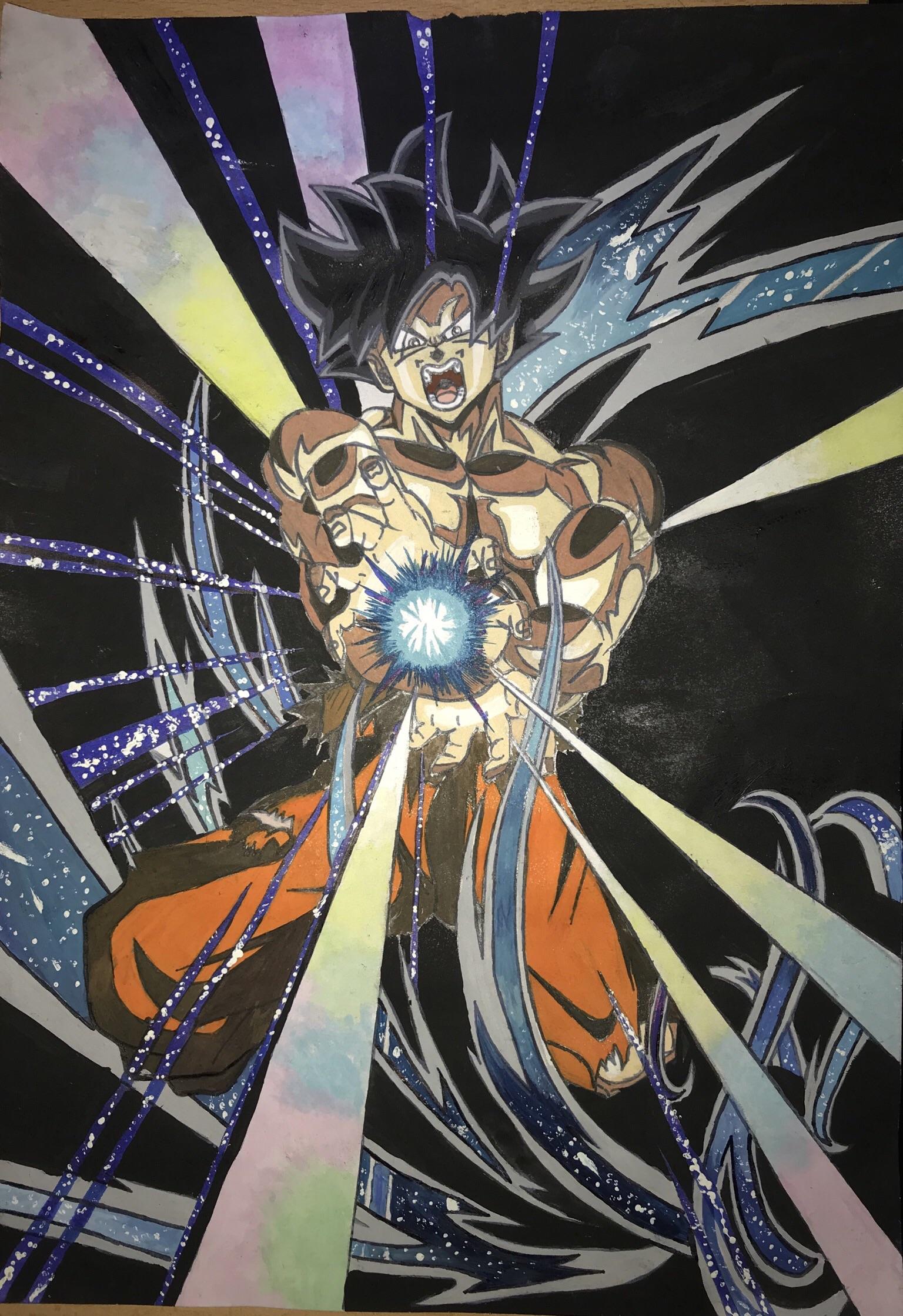 A late Christmas present sketch/watercolour of Goku UI from my