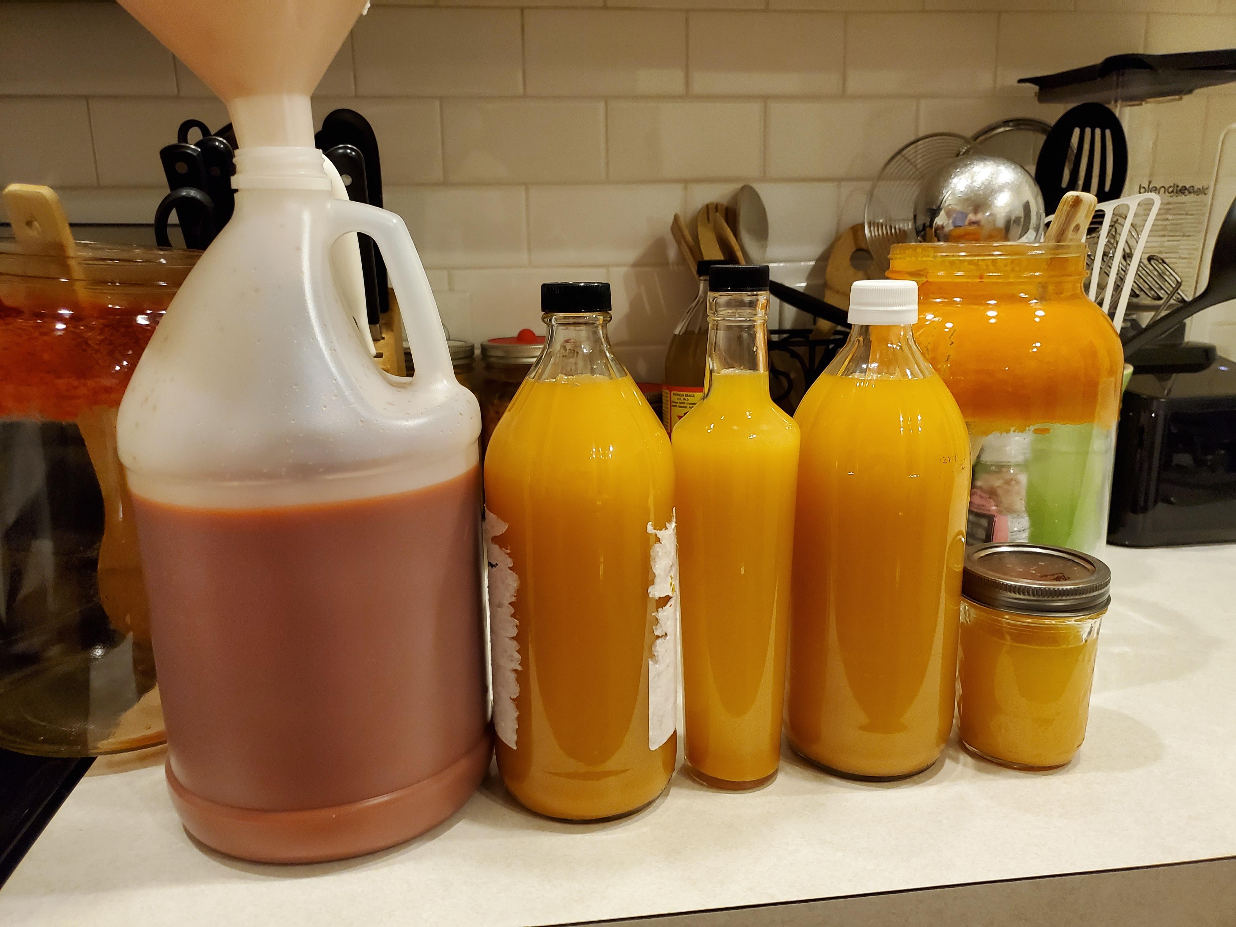 Just finished Butternut squash vinegar and a dried chile/toasted