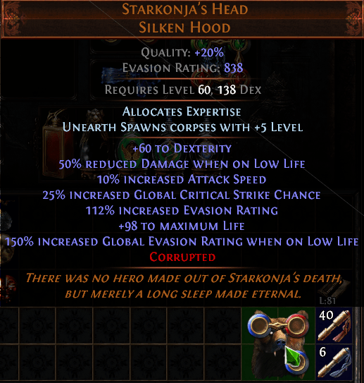 Double enchant stakonja's head r/pathofexile