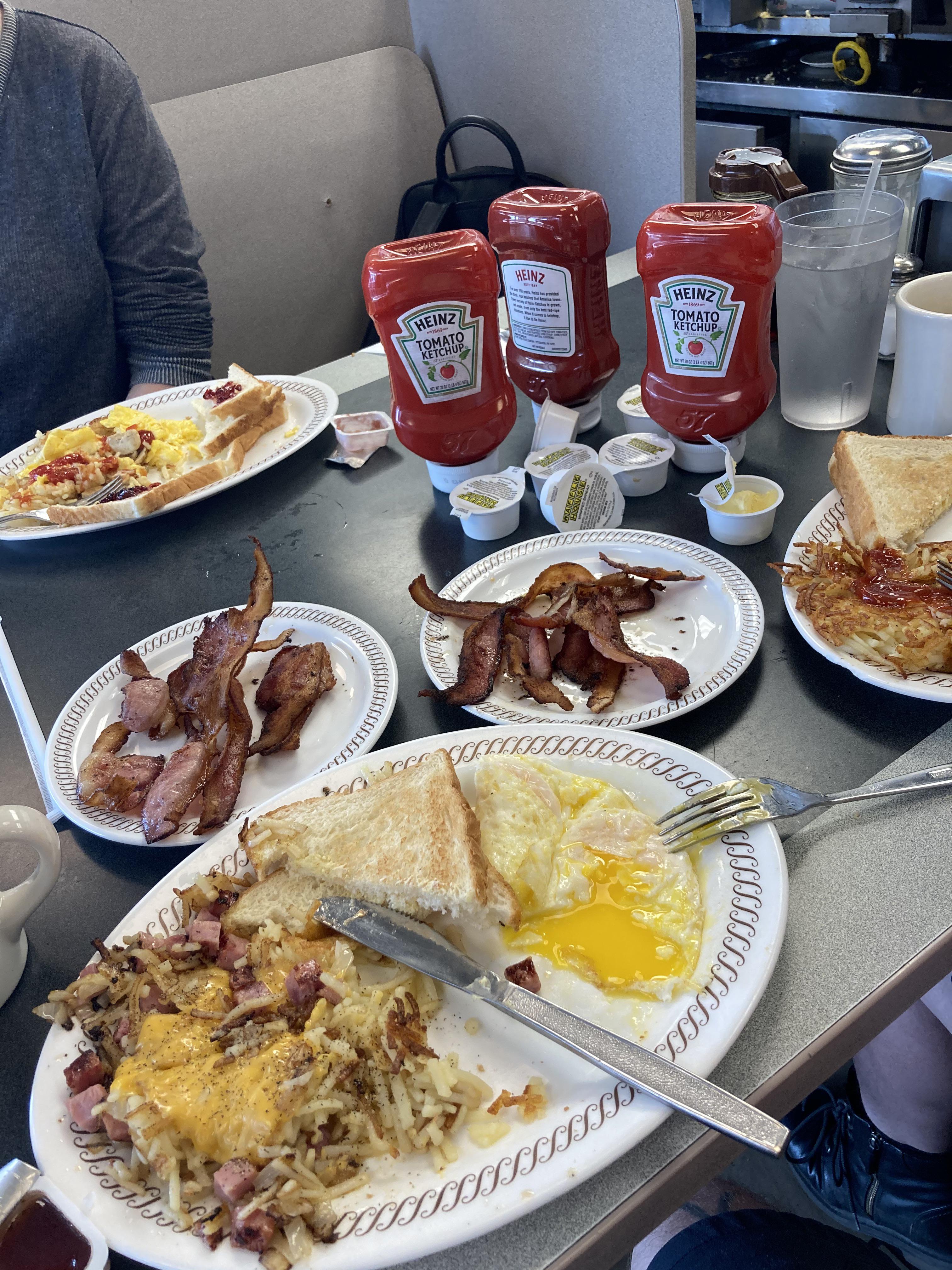 Asked for ketchup at Waffle House, got 3 bottles.