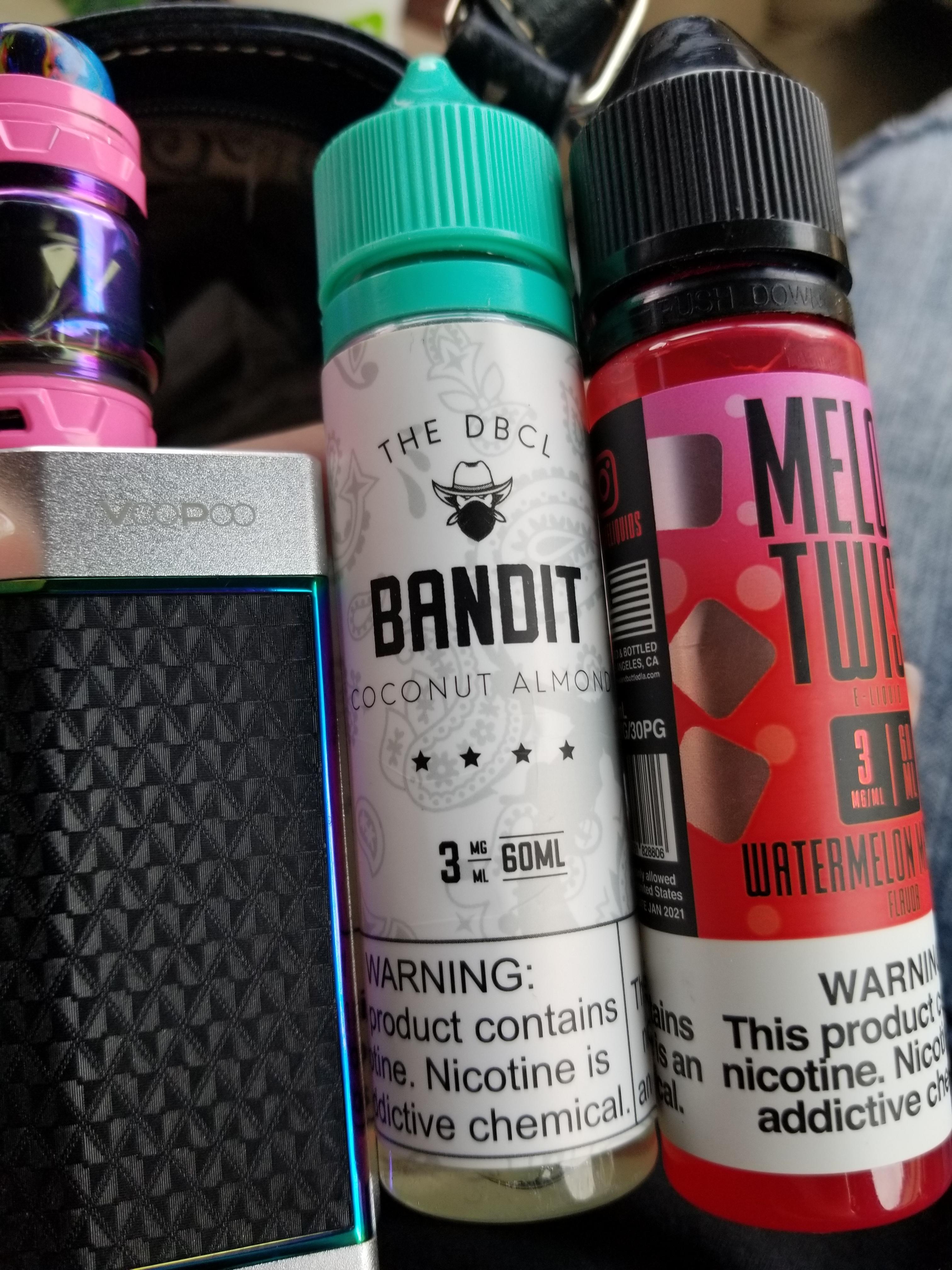 New flavors. Melon twist Watermelon Madness, and Bandit Coconut Almond