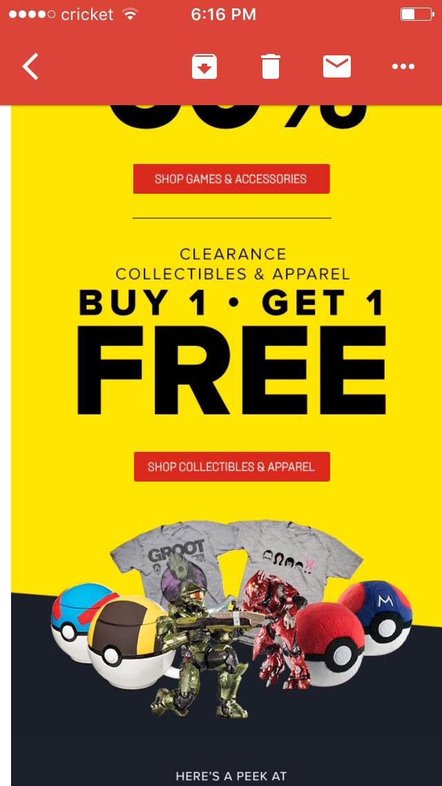FYI Starting this Friday, 9/1, Gamestop is offering B1G1 free on all