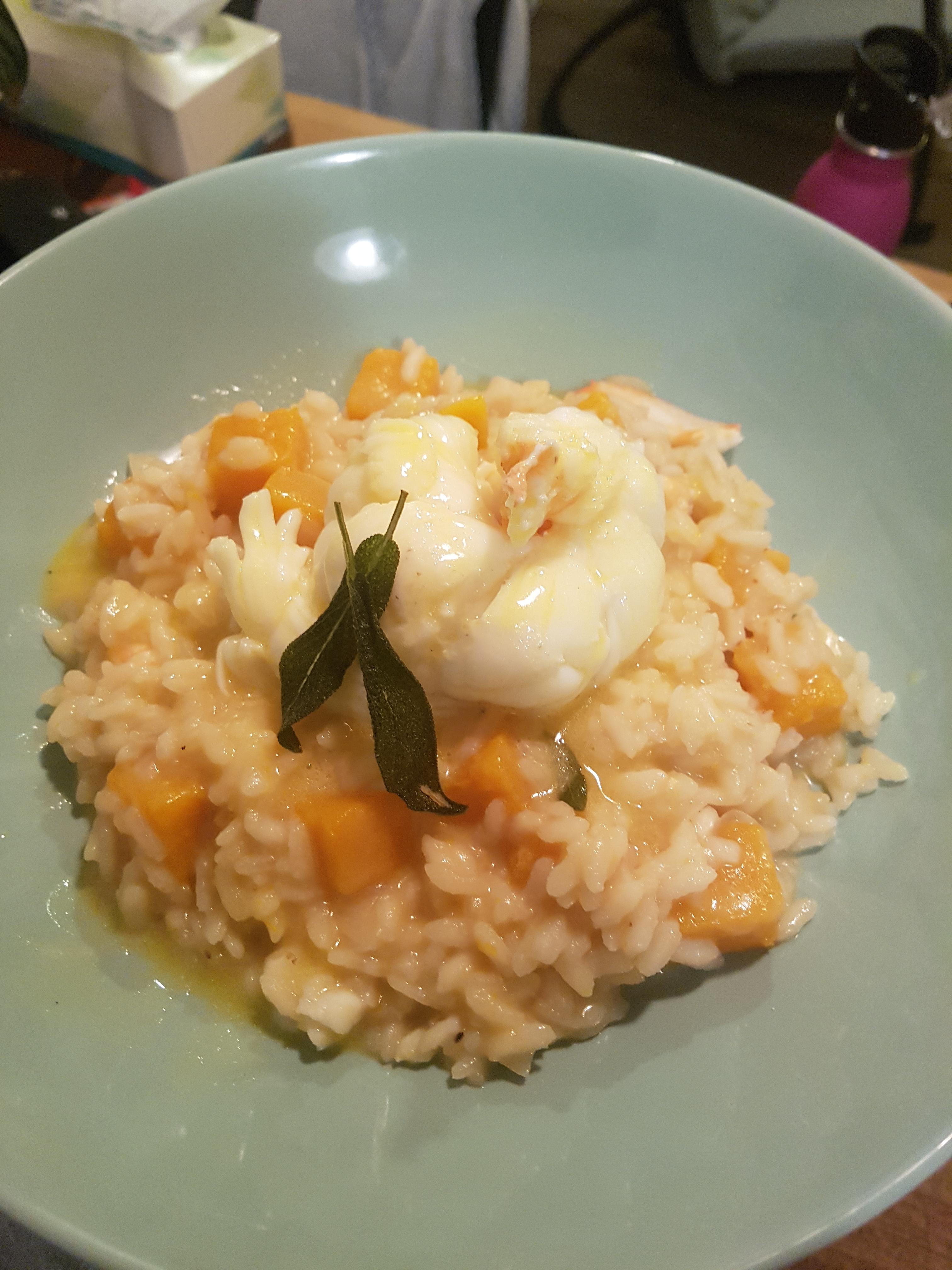 [Homemade] Lobster Butternut Squash Risotto r/food