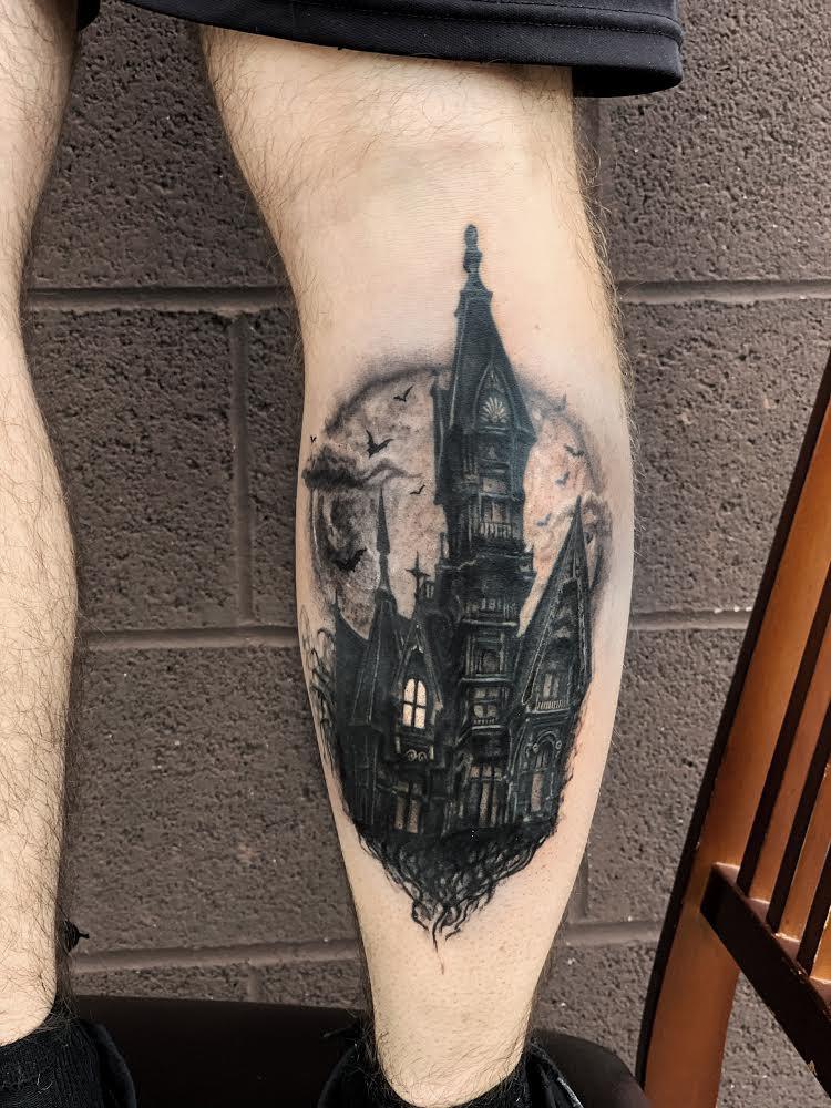 Details more than 71 haunted house tattoo best in.cdgdbentre
