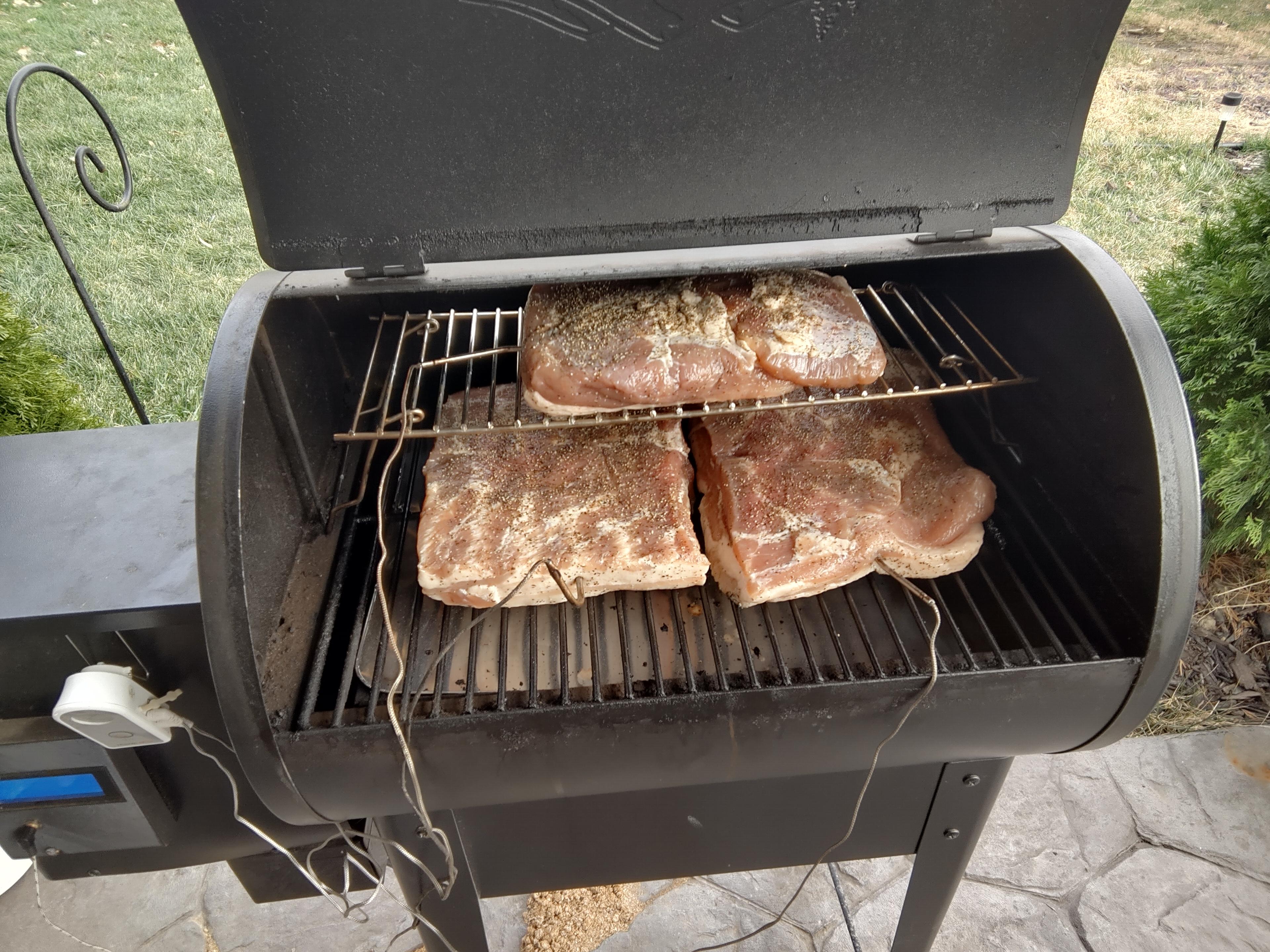 9 lbs of bacon on my custom Traeger Jr. Elite 20, Inferno! : r/Traeger