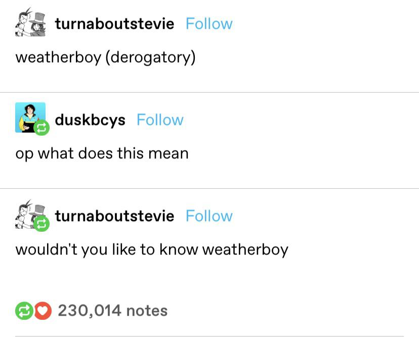Weather Boy r/tumblr