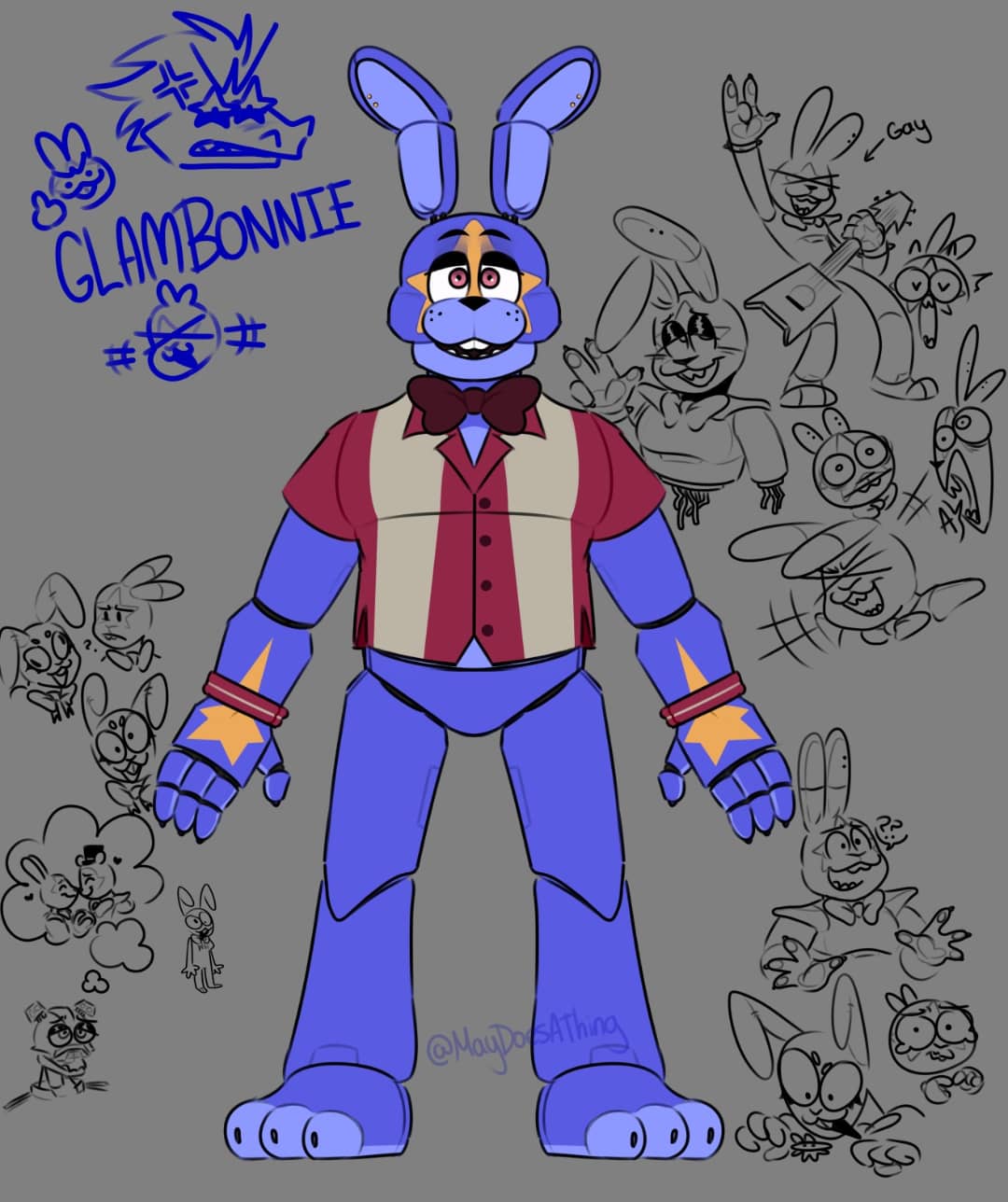 I've made my own Glamrock Bonnie design after noticing a distinct lack