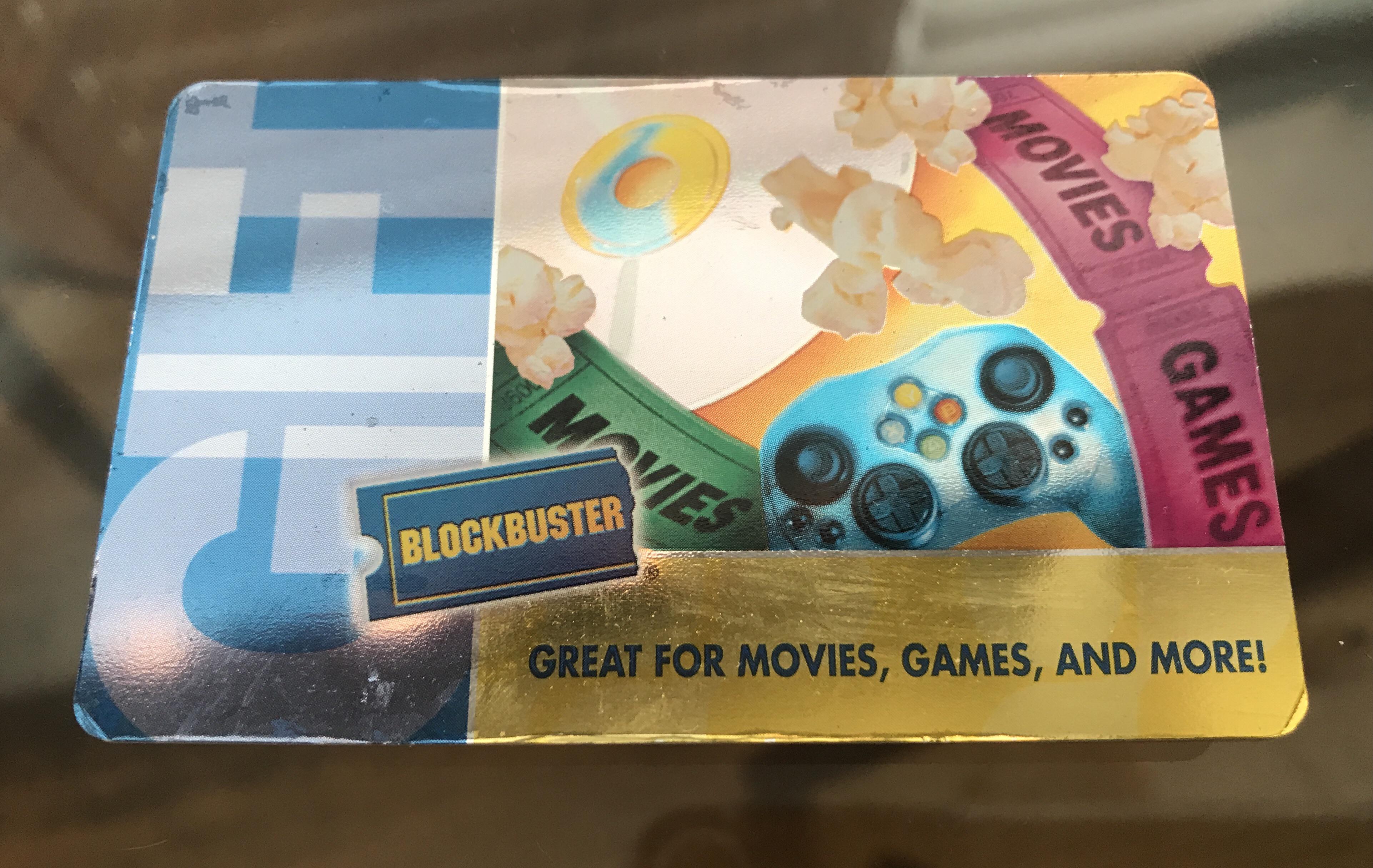 This unused Blockbuster gift card I found in a box. r/mildlyinteresting