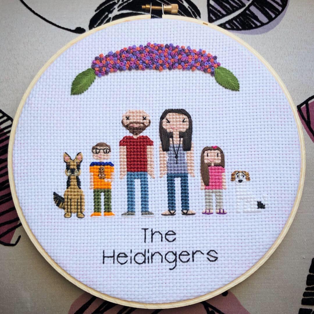 I had a giveaway on my business page (I make cross stitch portraits) and this was the finished