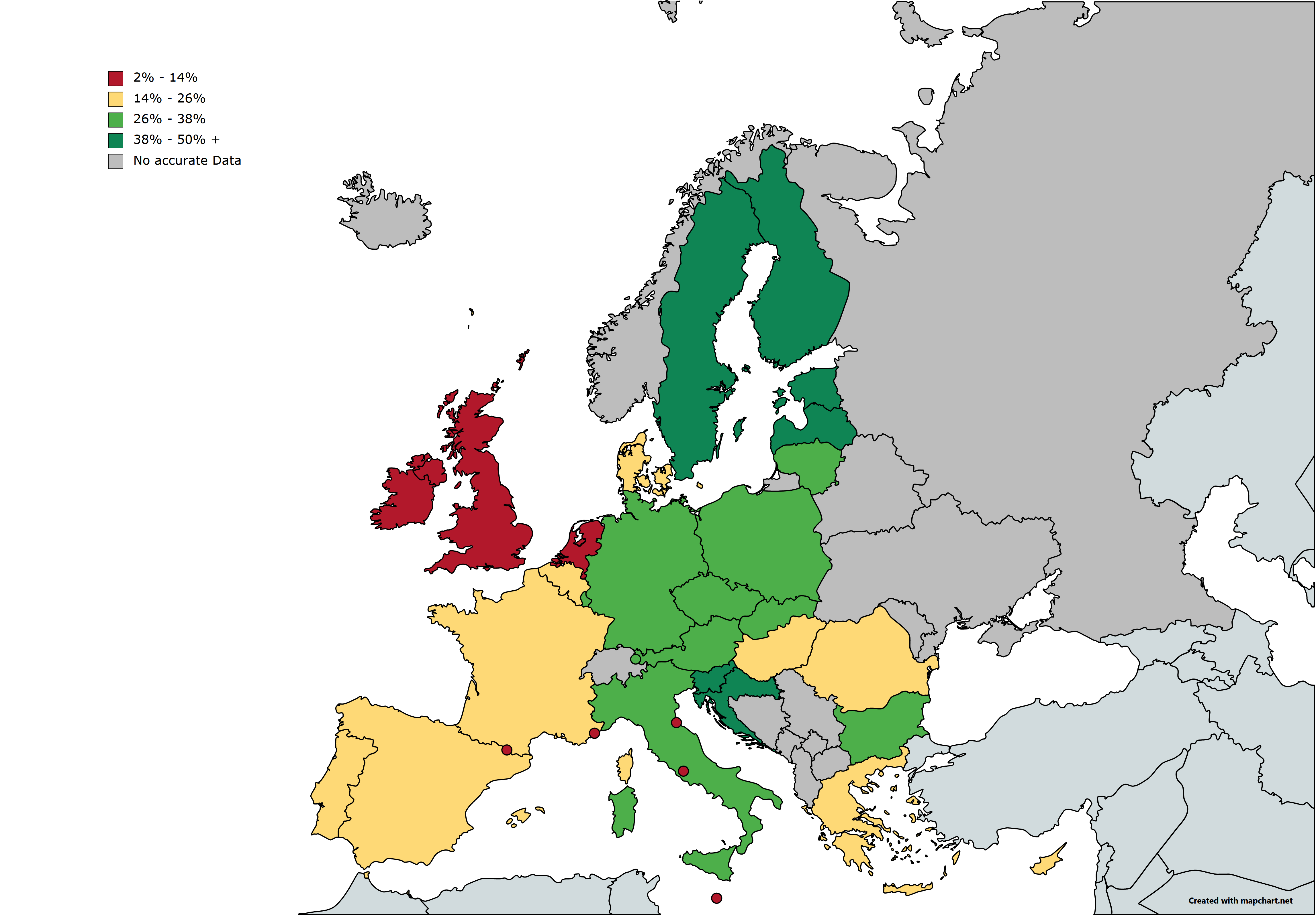 Percentage of Woodland in European Countries r/MapPorn