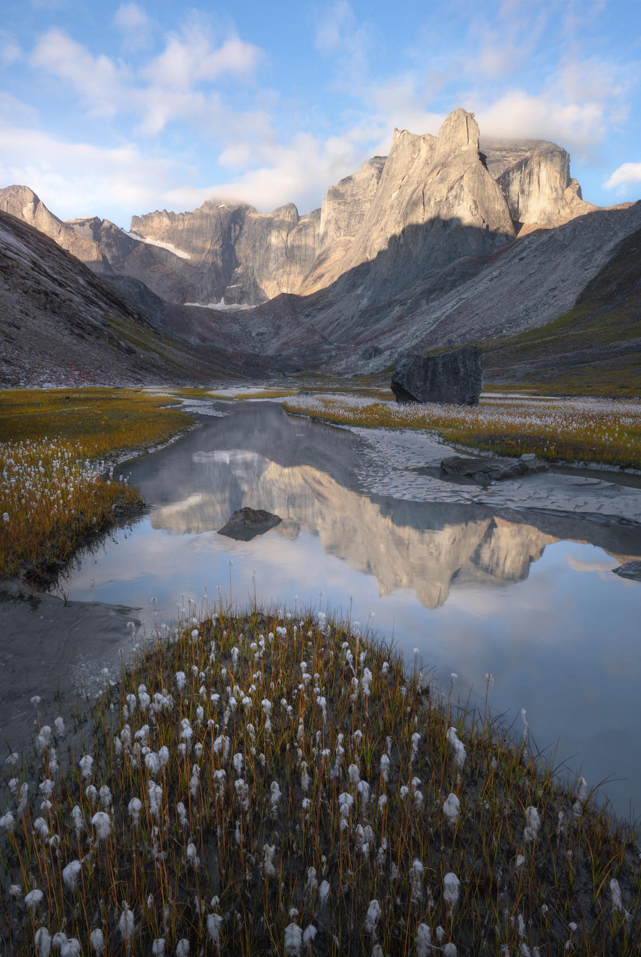 The mountains of Gates of the Arctic National Park reflected in the