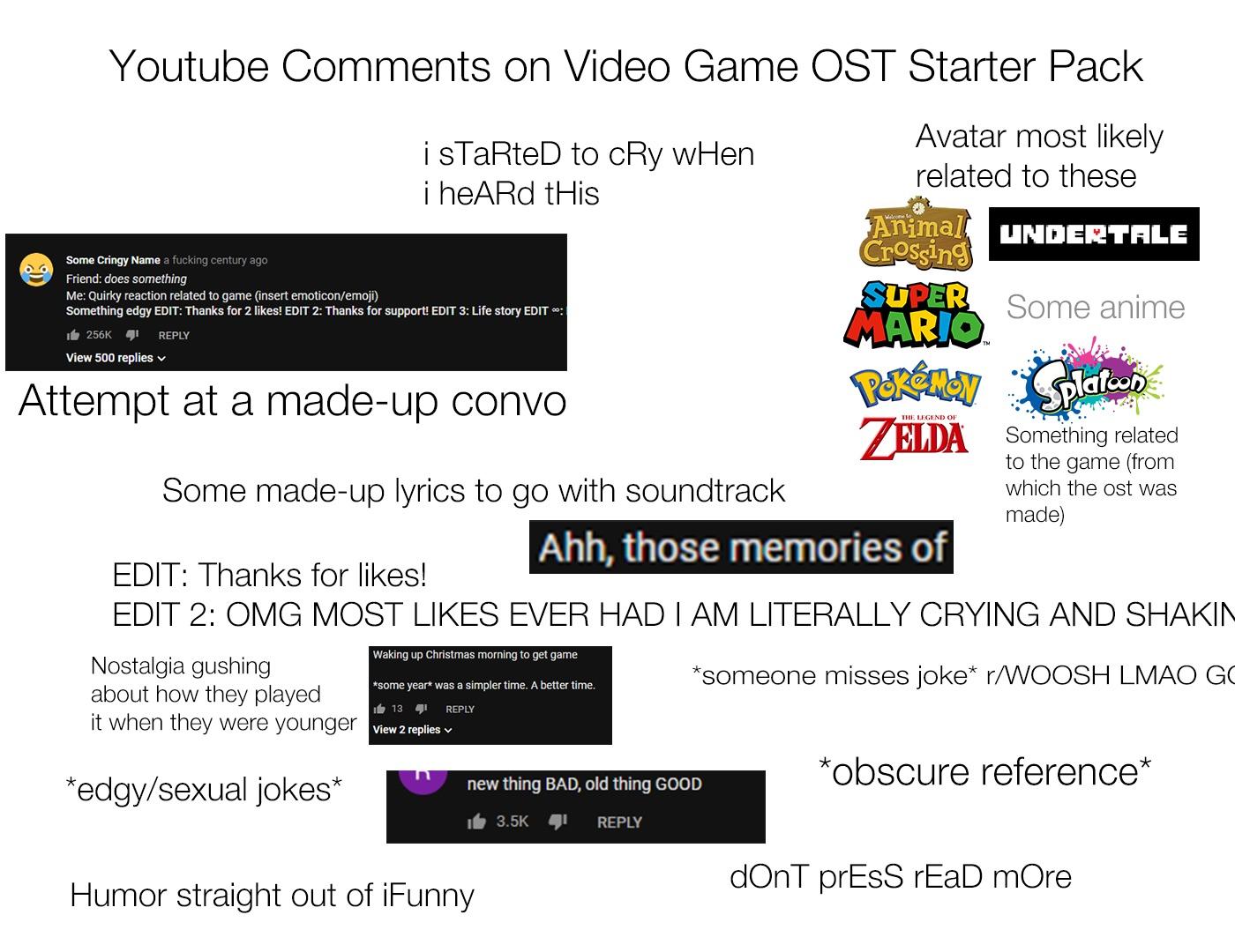 (Reupload) Comments on Video Game OST Starter Pack r/starterpacks