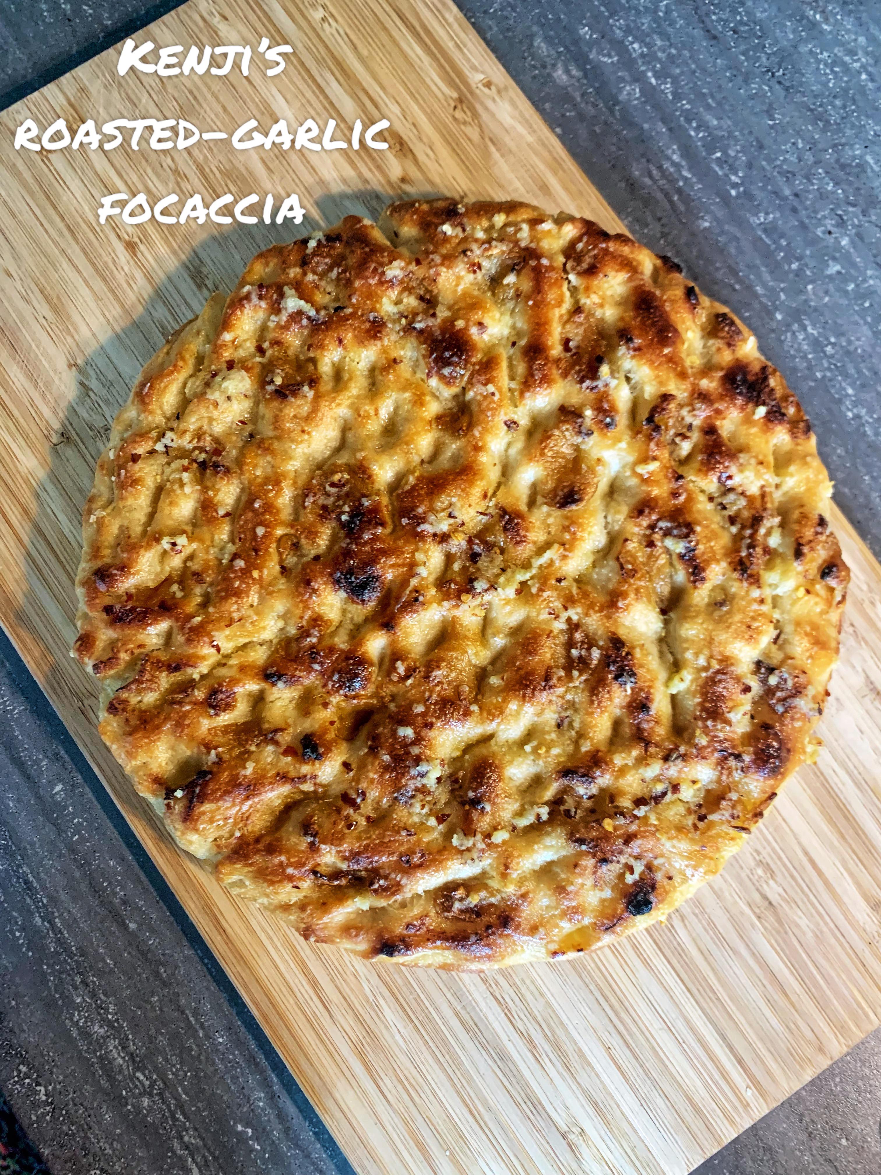 I made Kenji’s roastedgarlic focaccia. r/seriouseats