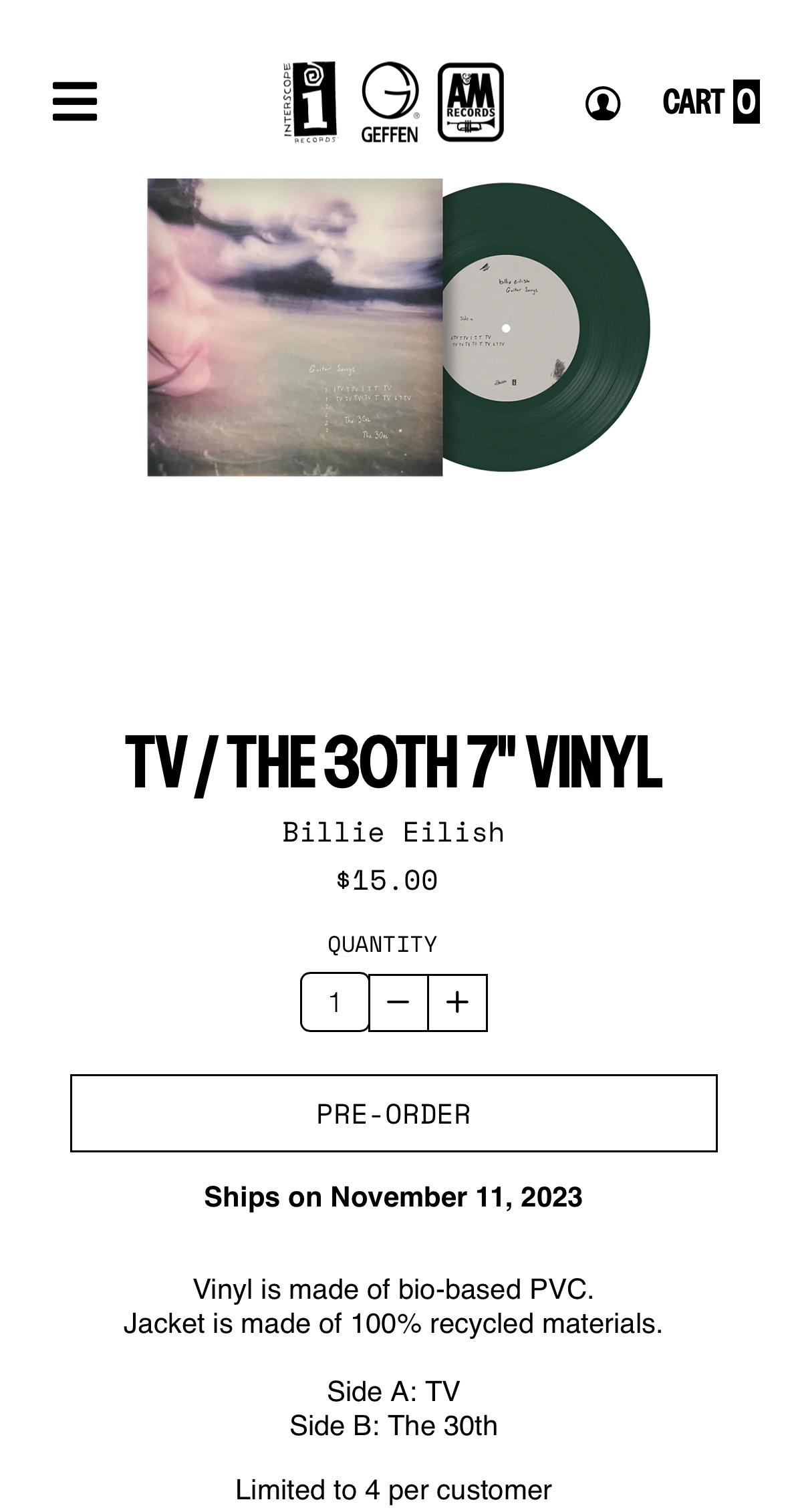 Guitar Songs Vinyl PreOrder r/billieeilish