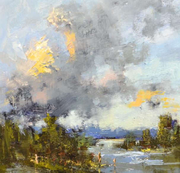 "Cloud Maidens that Bring the Rain Shower, Bethanne Cople, 8x8, oil on