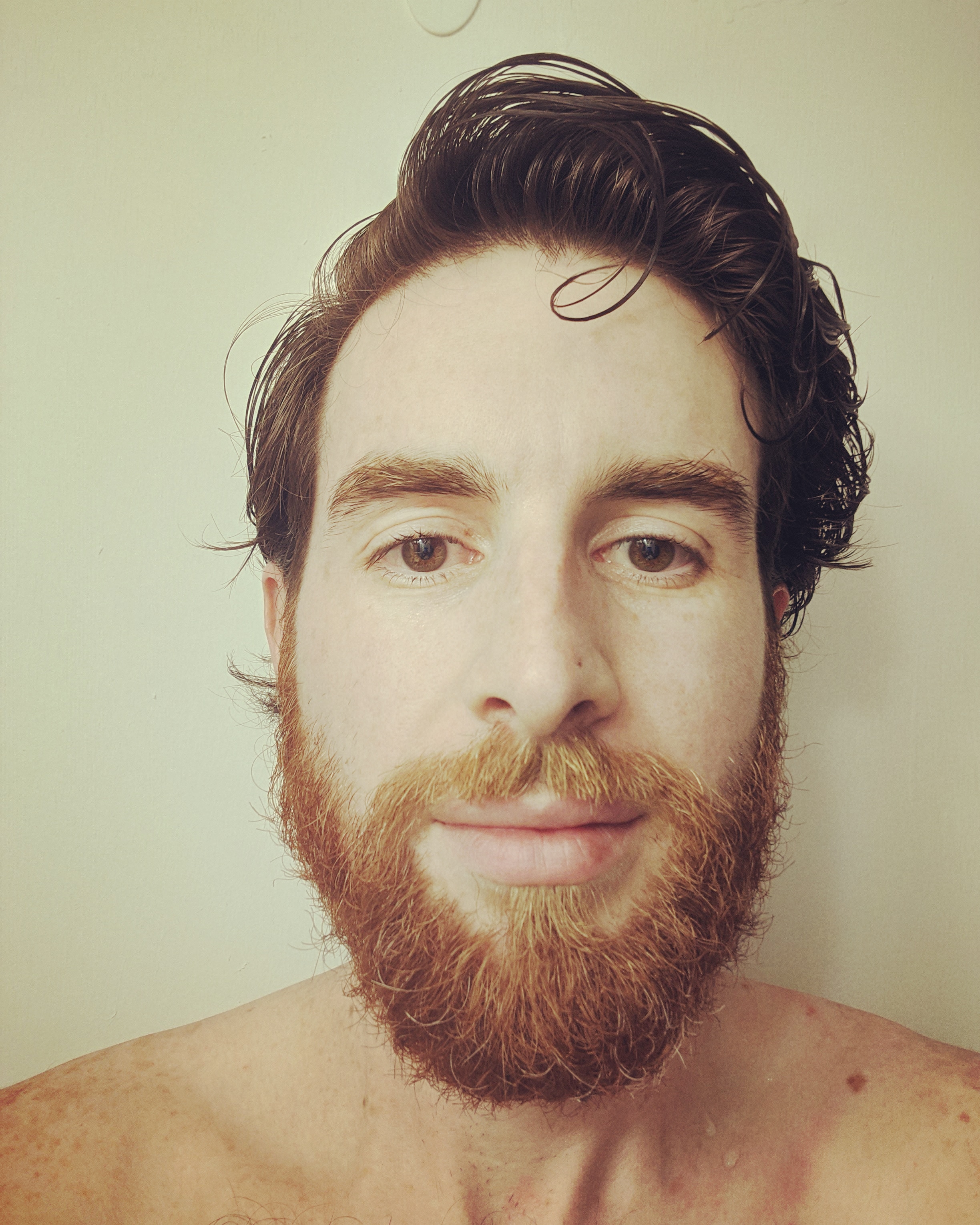 Taken after combing hair after a shower. r/beards