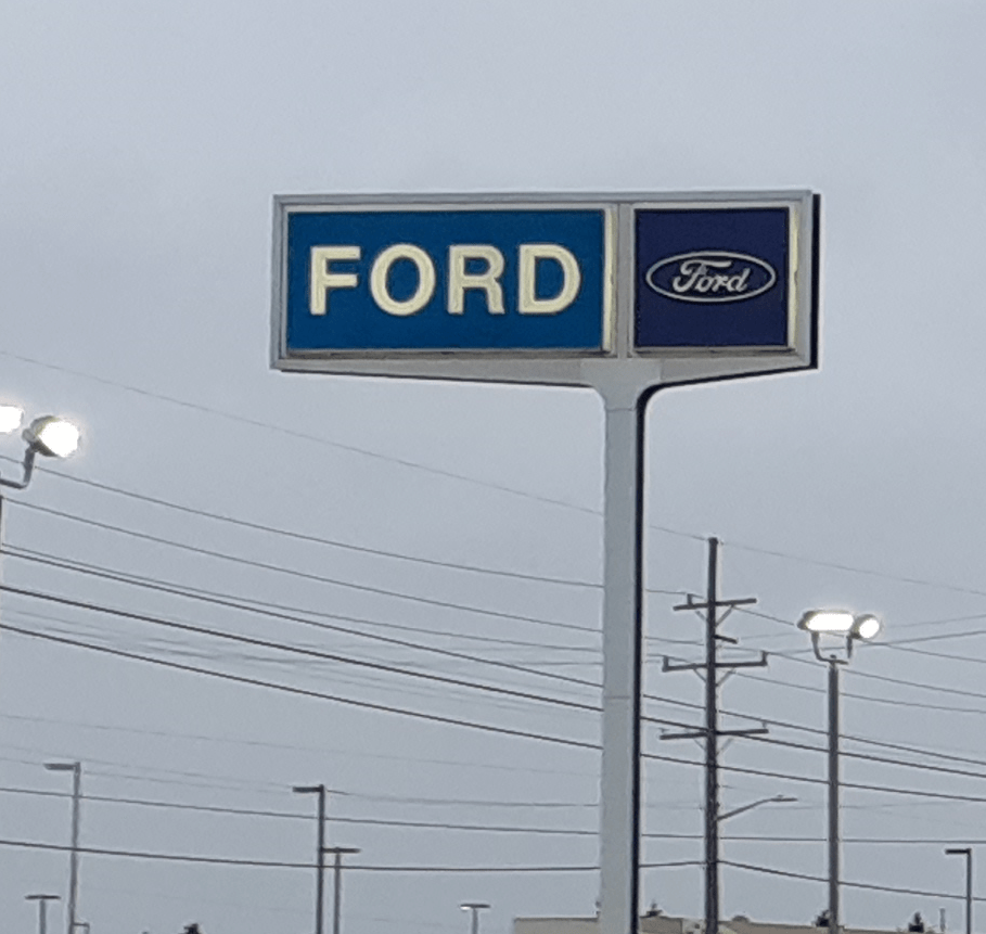 What signs at Ford dealerships looked like back in the 90s and maybe