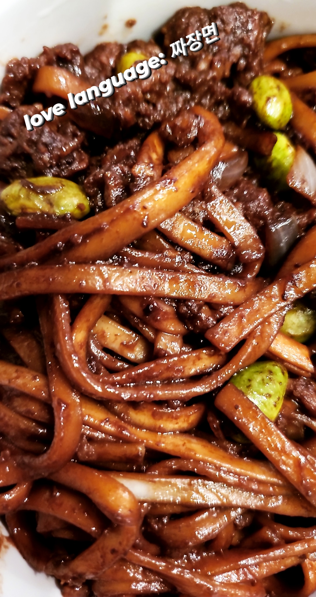 vegan jjajangmyun Korean black bean paste shirataki noodles