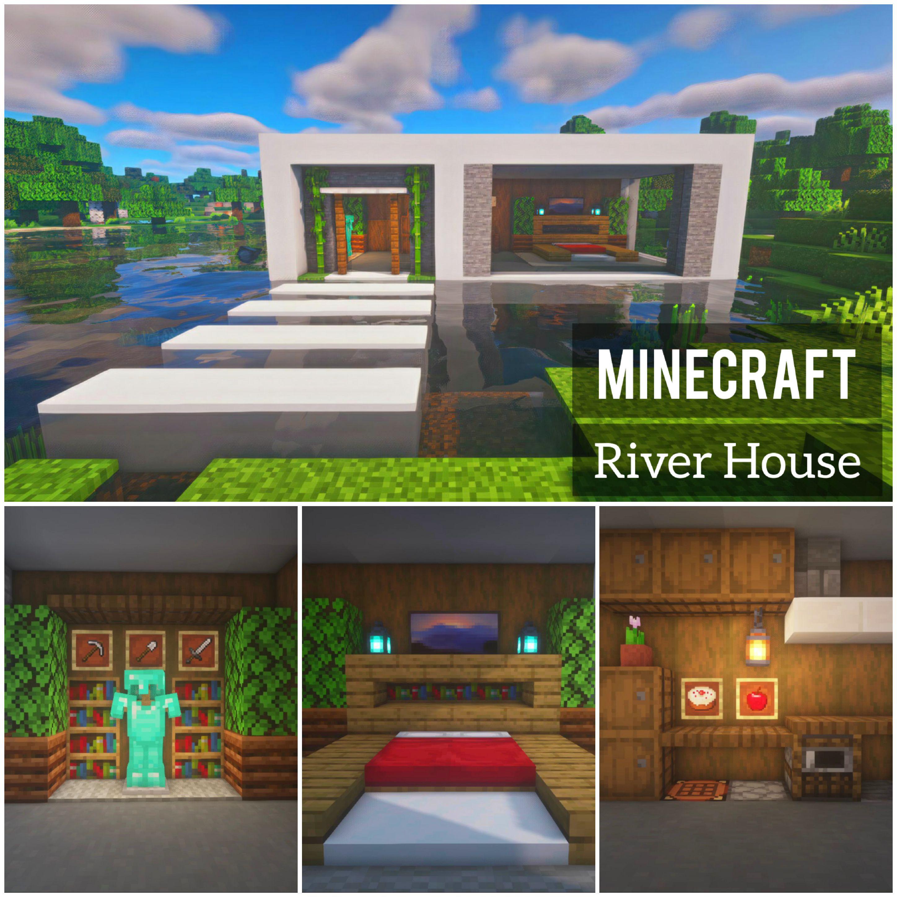 Modern River House r/Minecraft