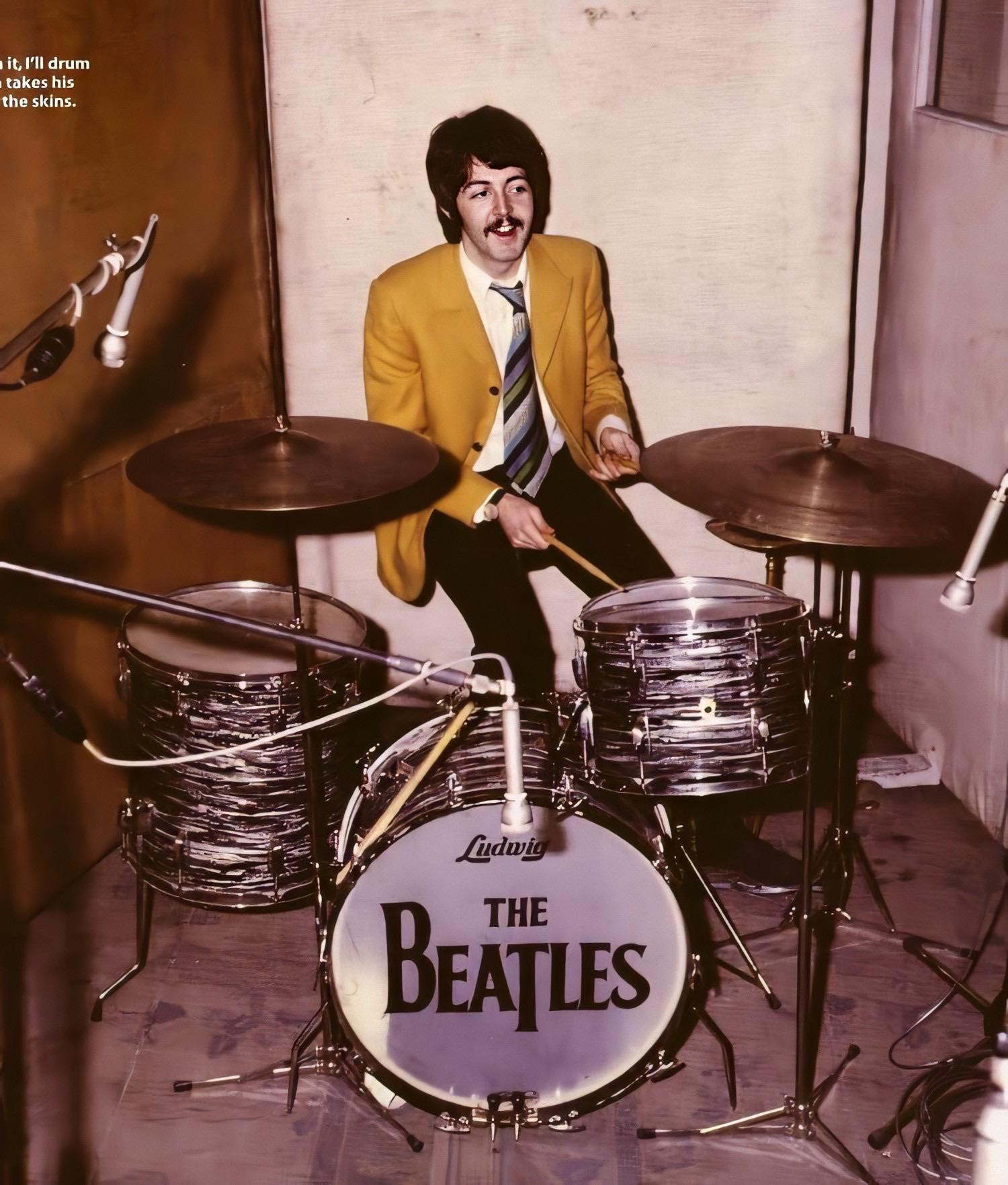 Paul McCartney playing drums, 1967 r/beatles