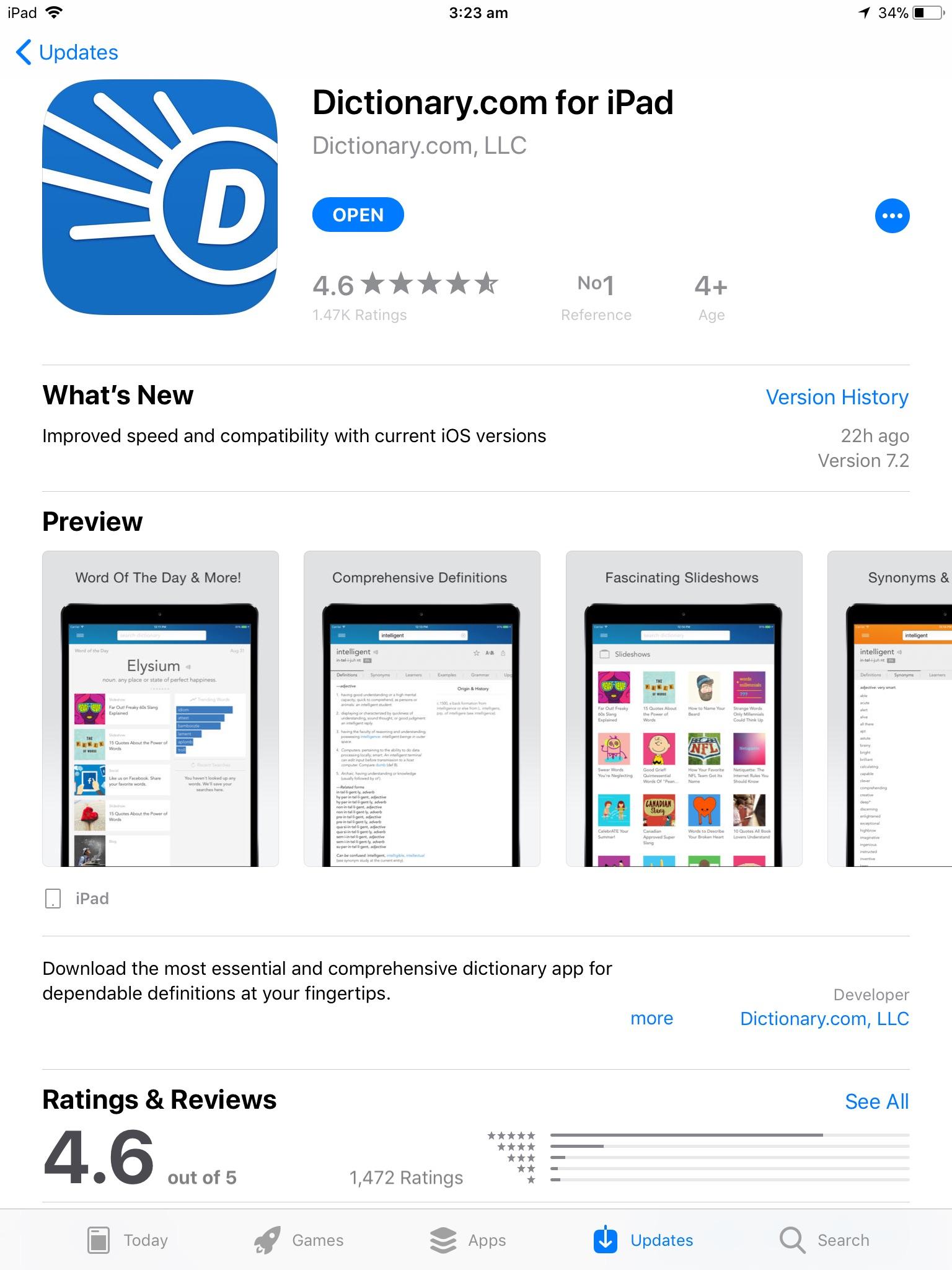 Dictionary iPad app FINALLY updated for iOS 11 r/ipad