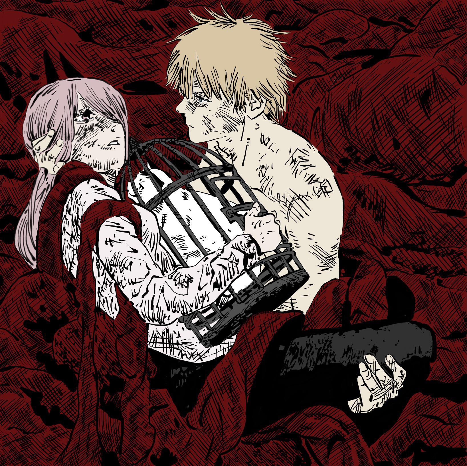 Denji & Power ! redraw/color (by me) ChainsawMan