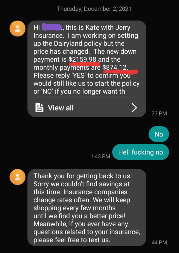 Trying to start a basic auto insurance policy. I haven't had a ticket