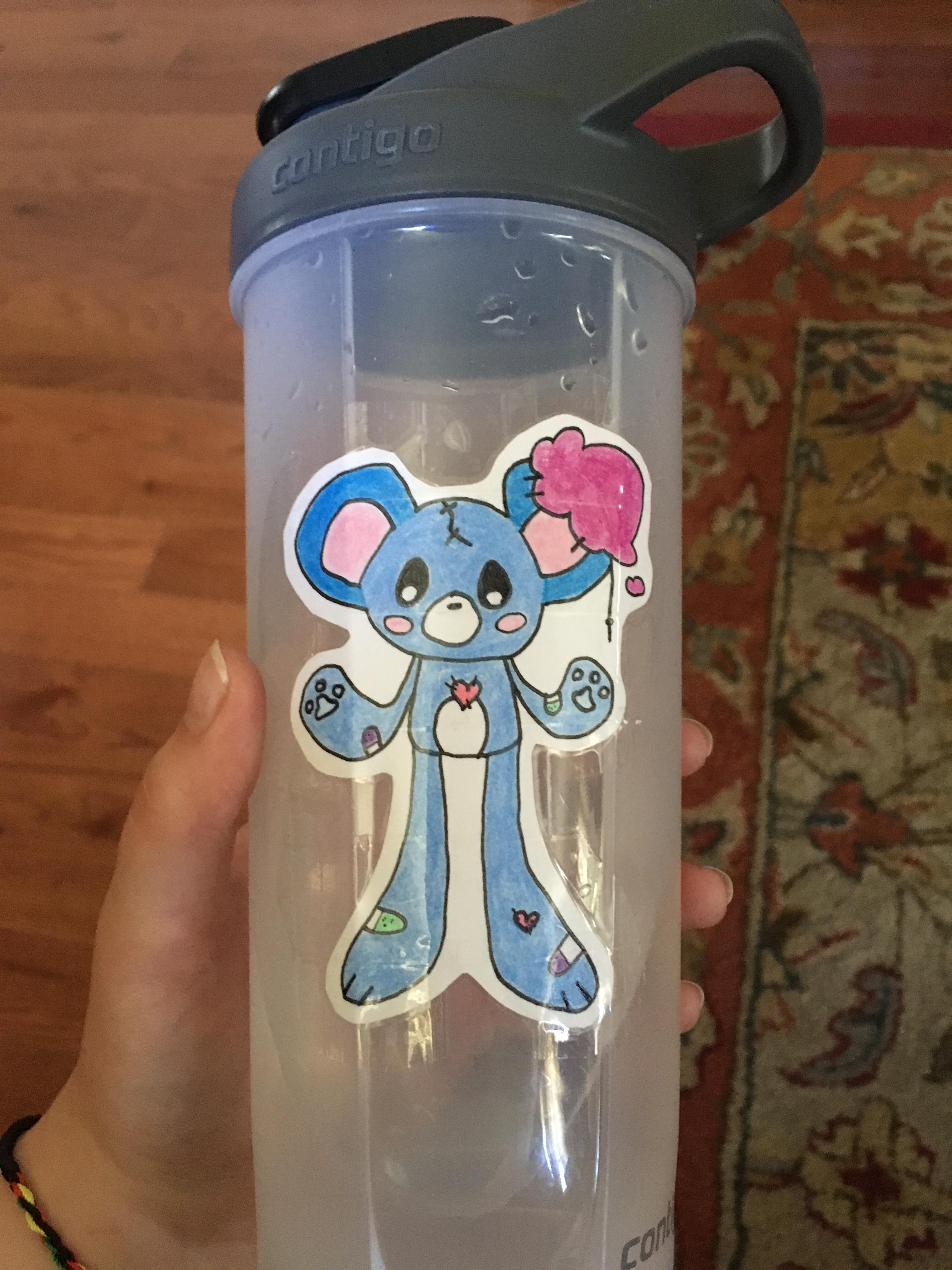 made a gumy sticker and put it on my water bottle to give me motivation