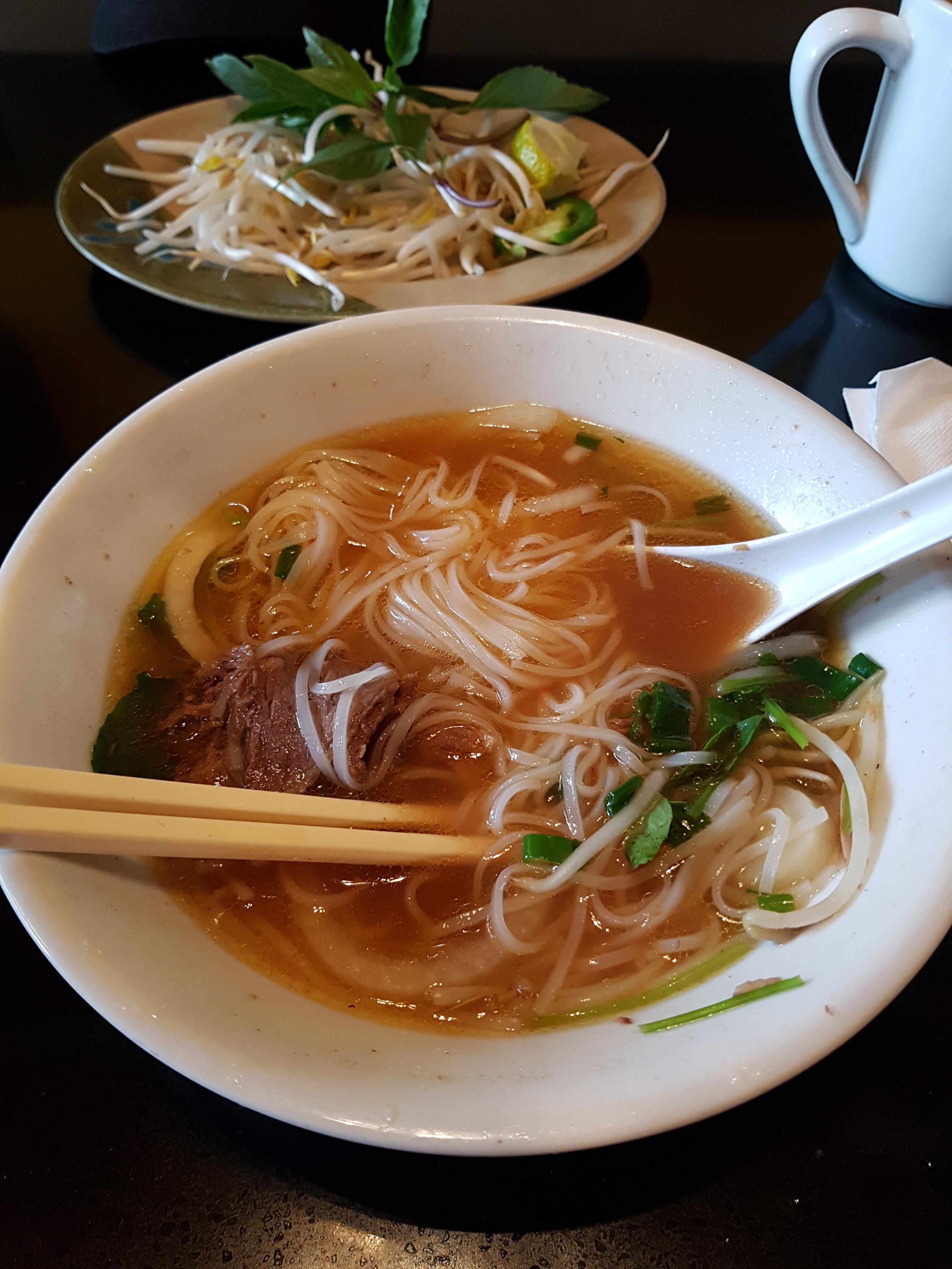 [I ate] Pho with eye round steak and vermicelli noodles r/food