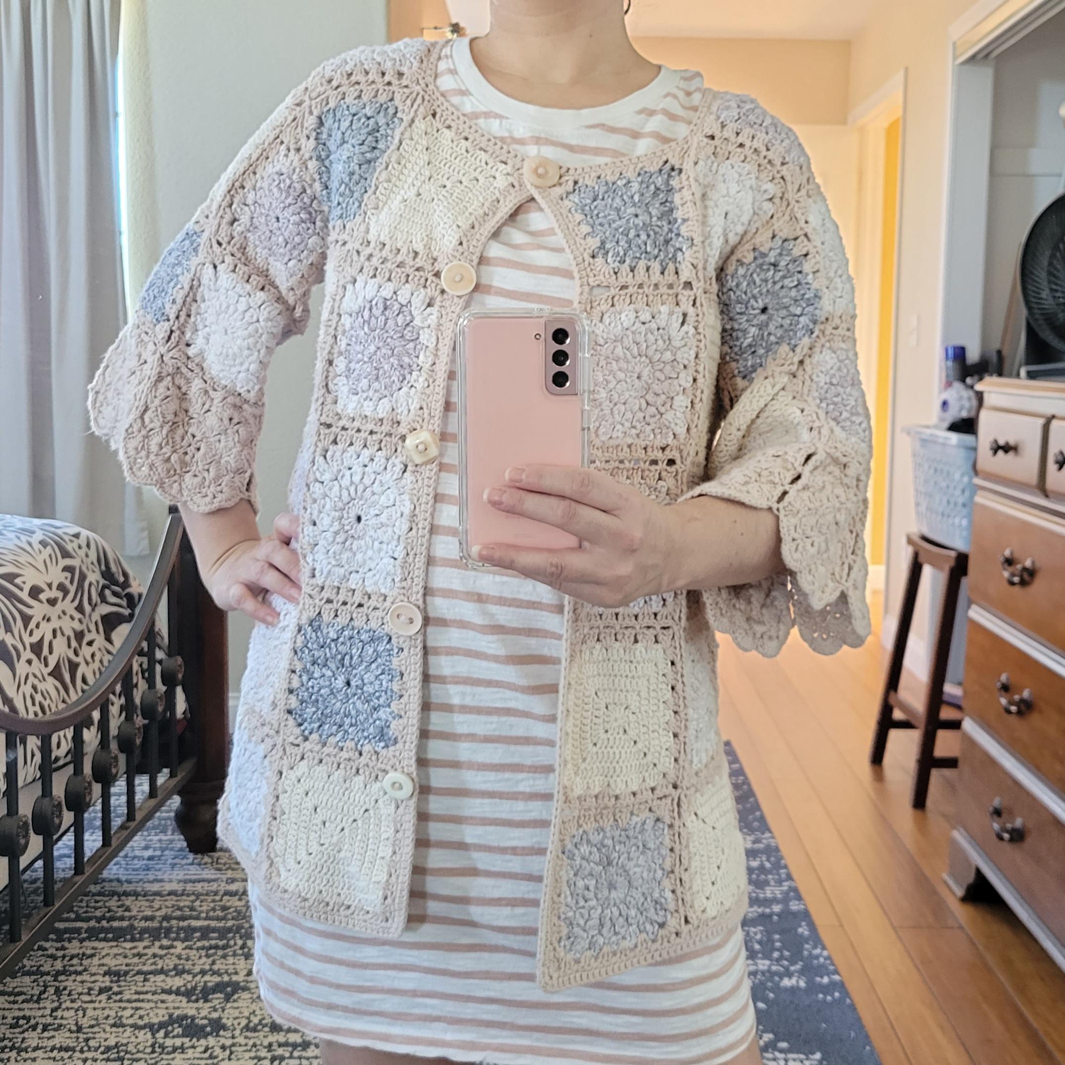 Made my own version of the patchwork sweater. Used patterns for squares
