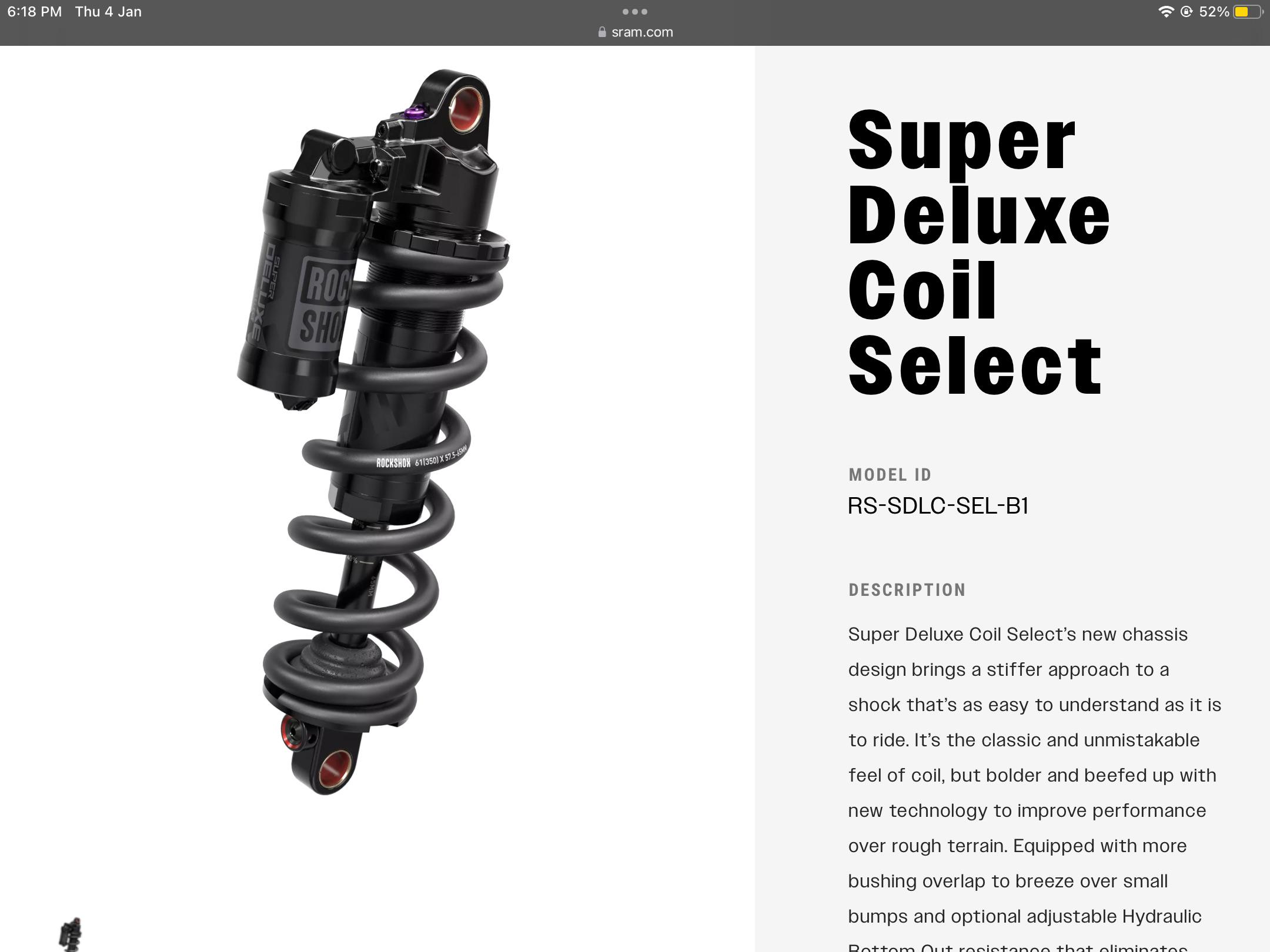 Rockshox Super Deluxe Select Coils r/mountainbiking