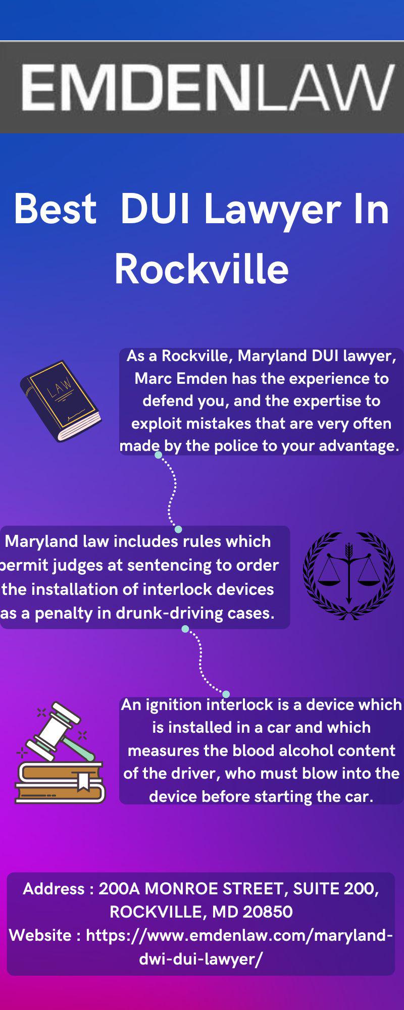 Best DUI Lawyer In Rockville u/emdenlaw1