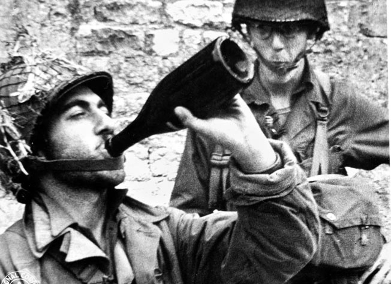 After a hard won battle to take the town of Carentan, two Paratroopers