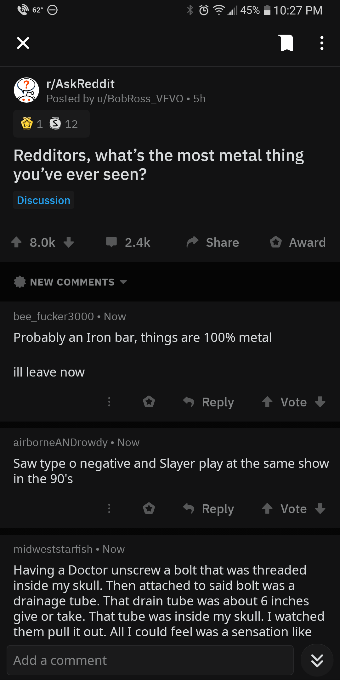 If iron is metal, is iron the most metallic thing you've seen in your