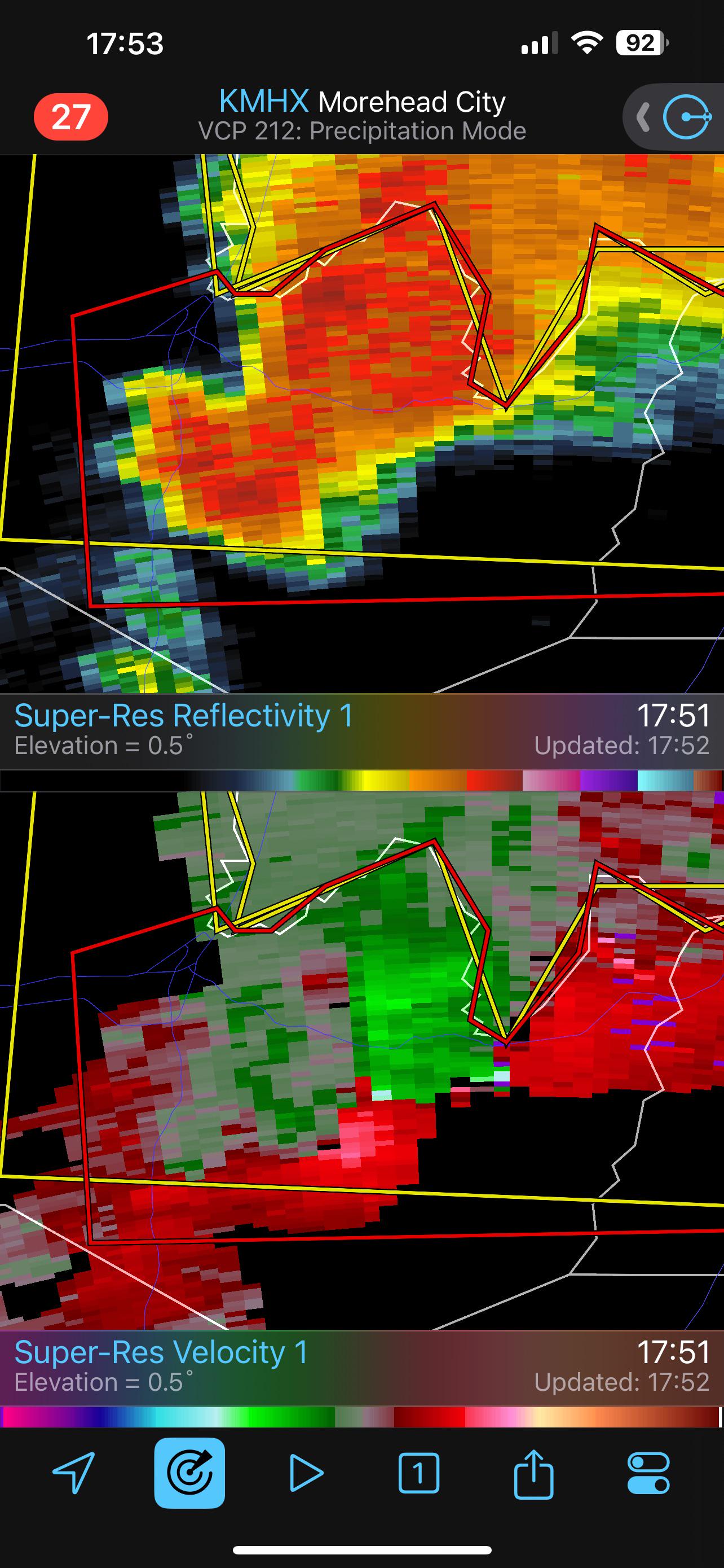 Current Warned Storm near Williamston NC r/weather