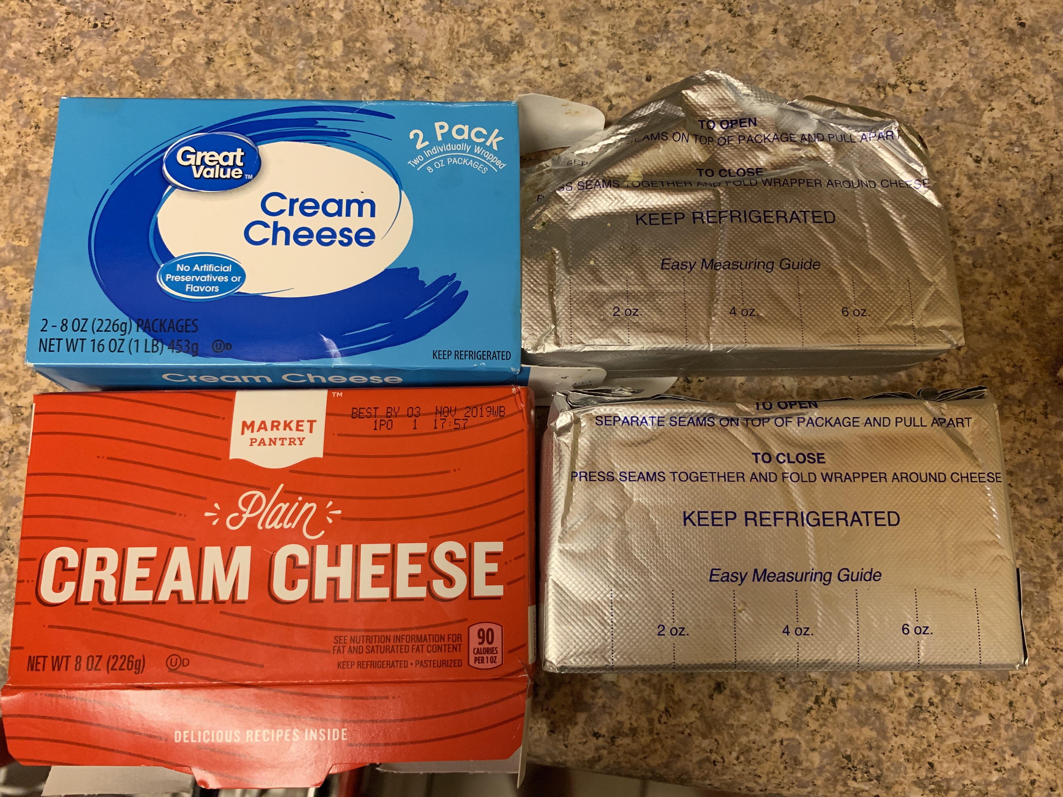 Walmart brand and Target brand cream cheese have the same exact foil packaging r/mildlyinteresting