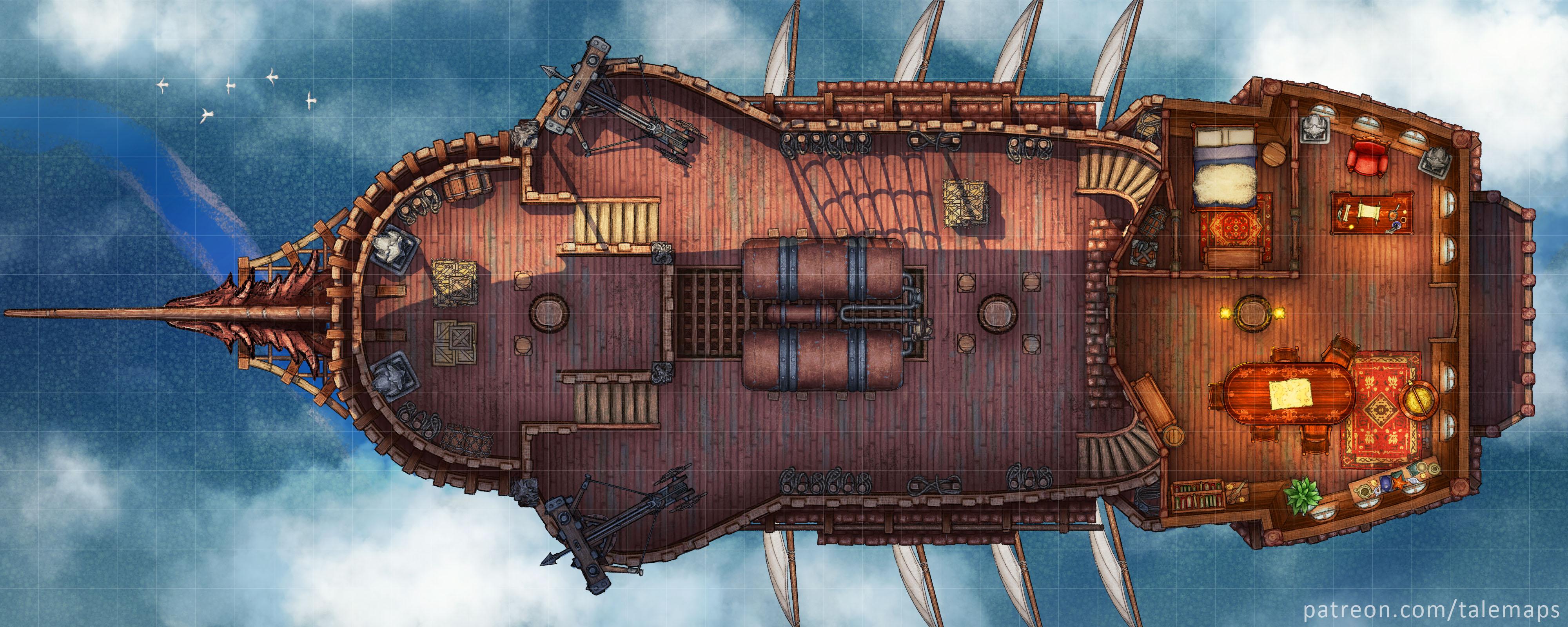 Flying Ship [Battlemap] [40x16] dndmaps