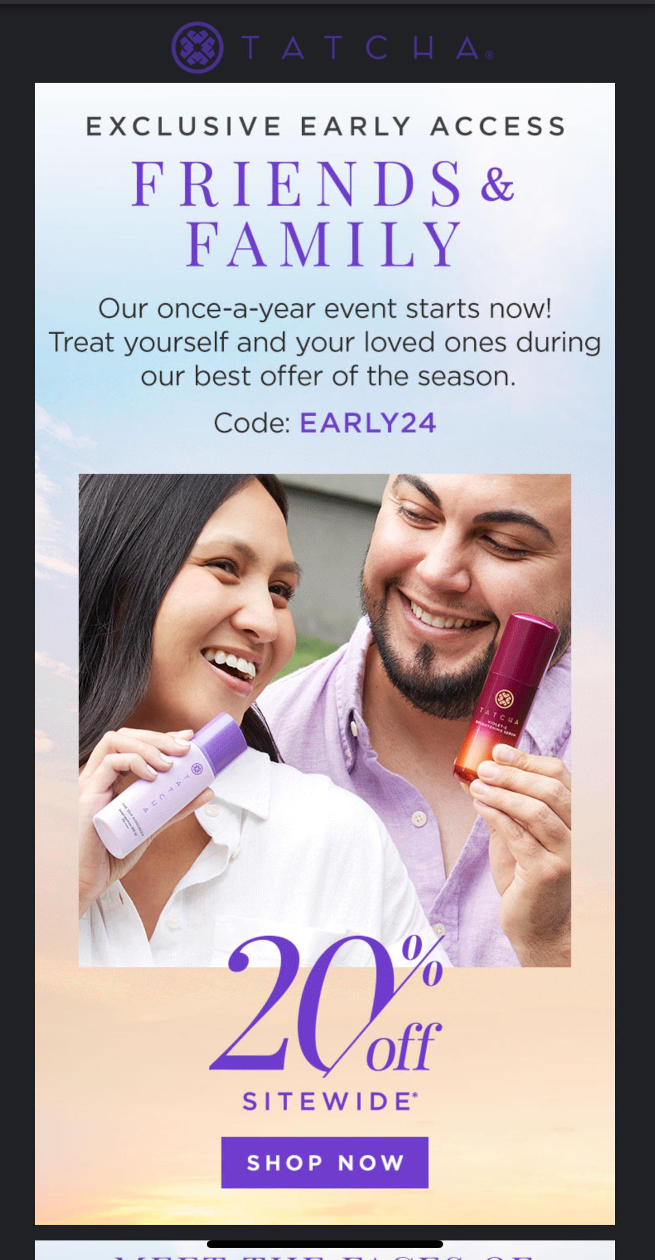 Tatcha F&F Sale r/Sephora