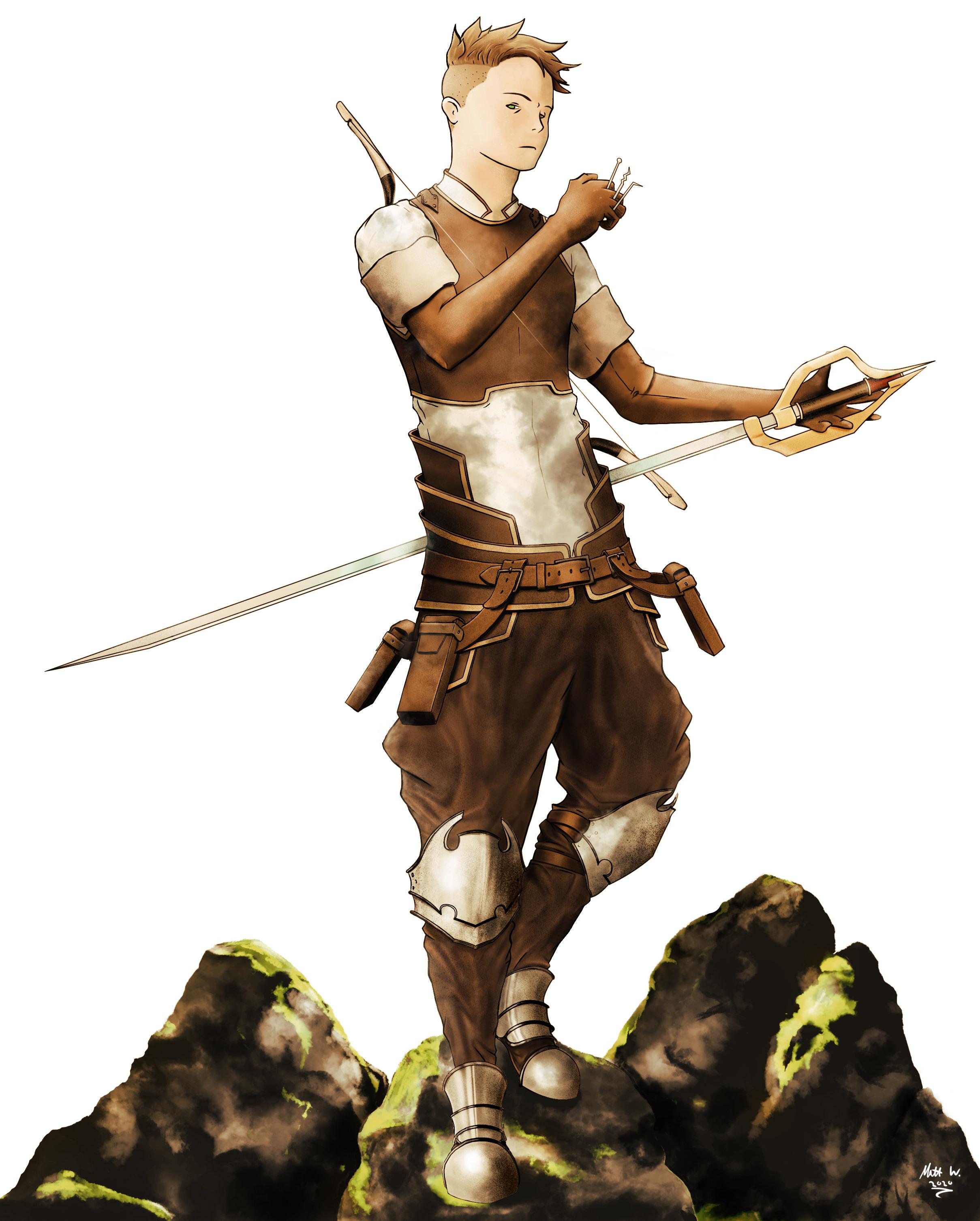 [Art] my character design for the human variant rogue, Gef. r/DnD