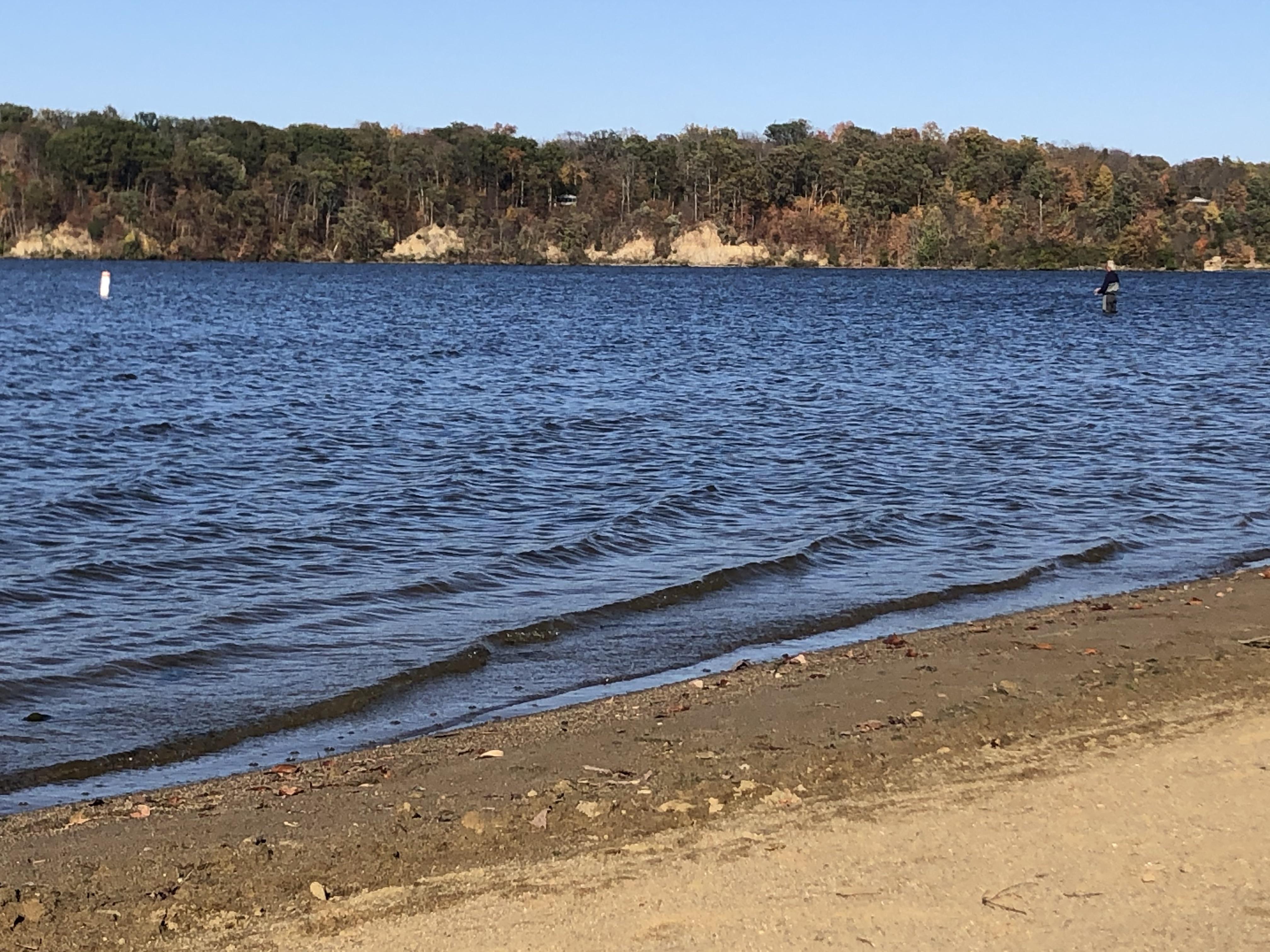 A man fishing at Cowan lake, Ohio r/pics