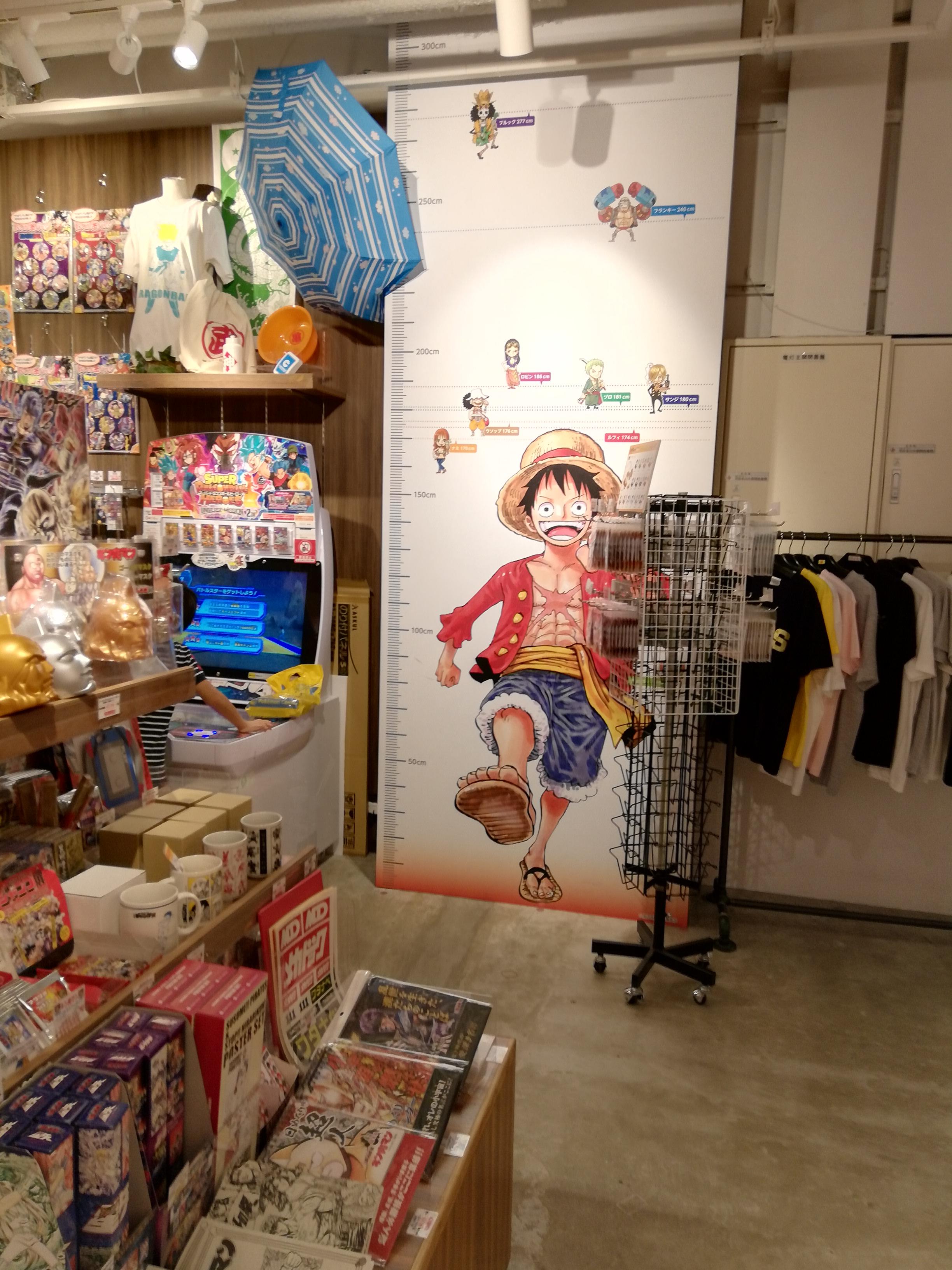 A height chart at Japan's jump shop that allows you to compare heights
