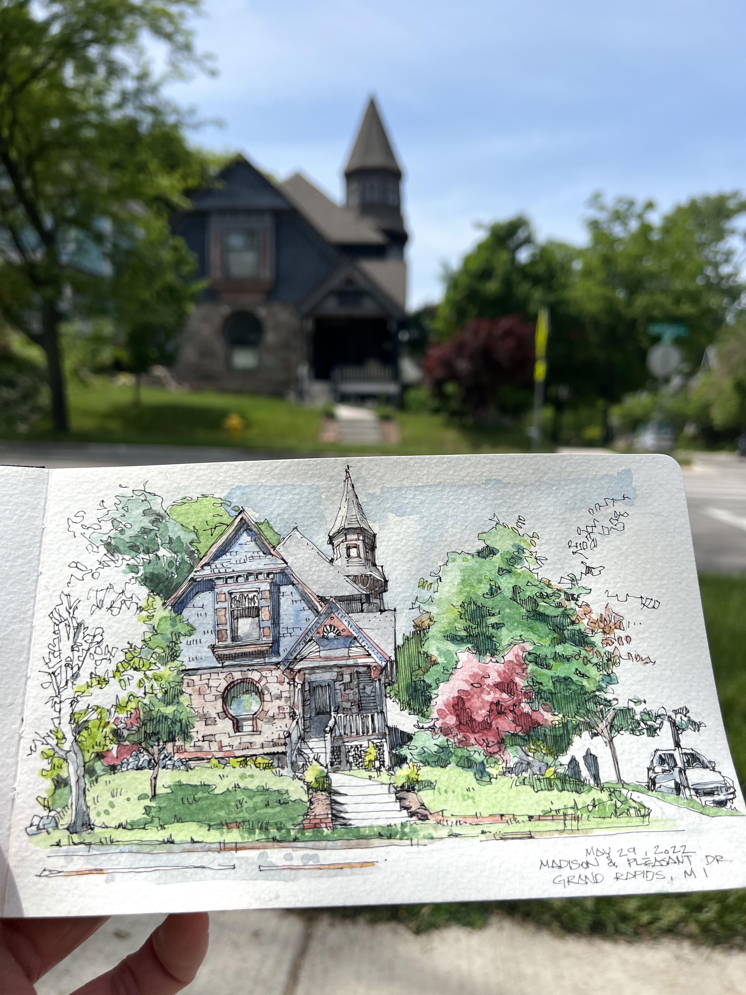 Painting a Victorian home in Heritage Hill. Grand Rapids, MI. grandrapids