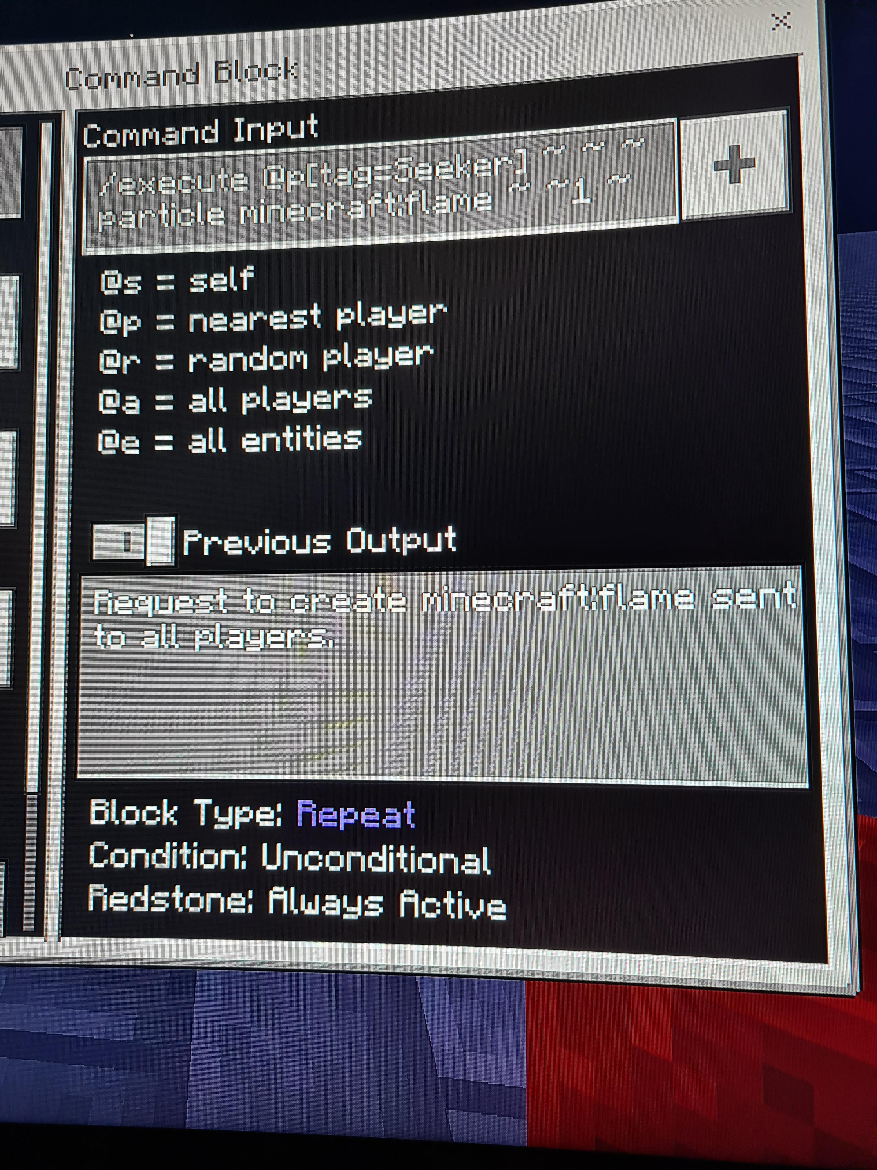 Im trying to do a effect command but this prompt keeps appearing, help