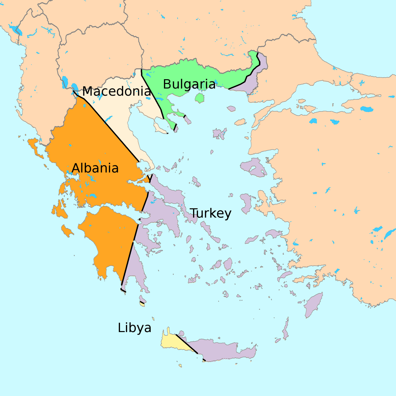 Nearest countries to Greece map r/MapPorn