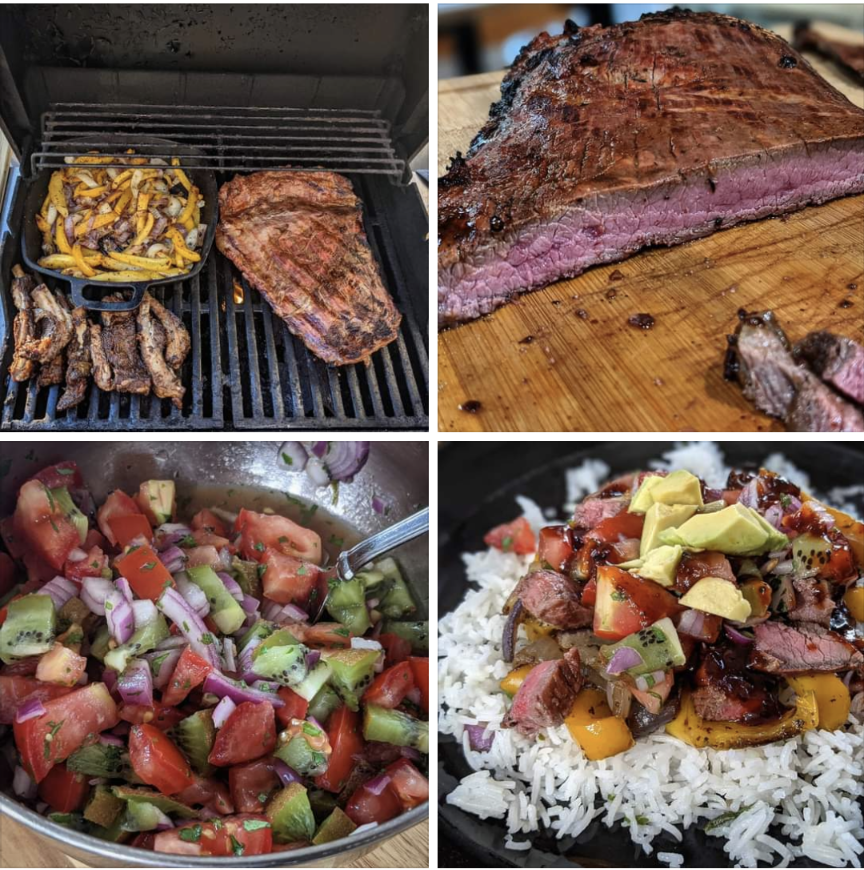 I murdered burrito night with flank steak marinated in chipotlelime