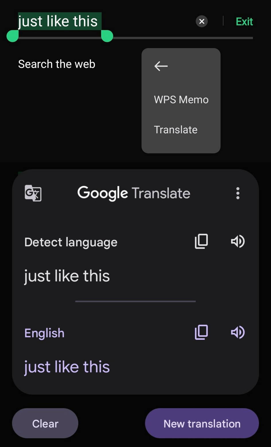 Is there something like the floating google translate in android but